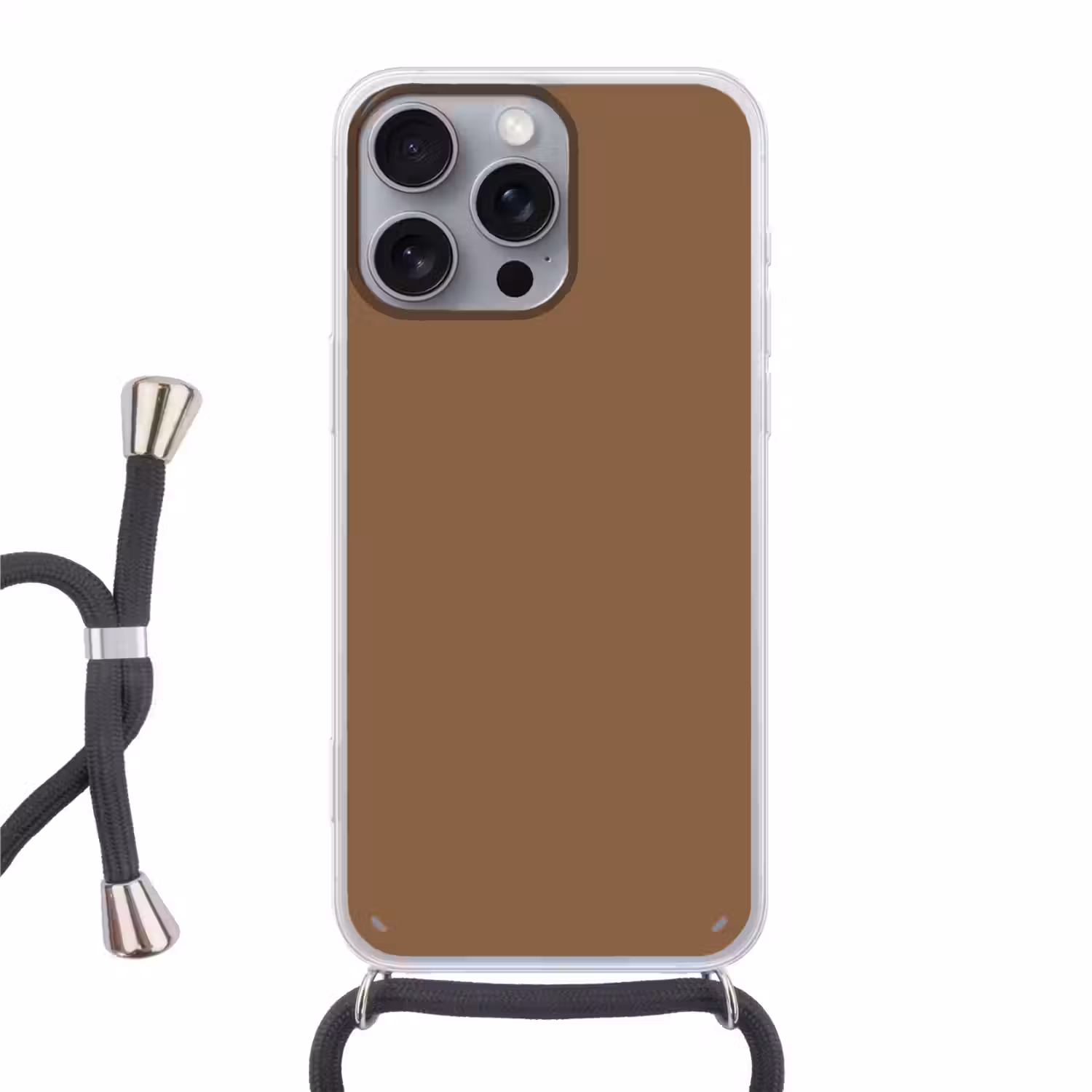Soft - Walnut - Bruin Hoesje iPhone 16 Pro Max met koord klein 804 -3d