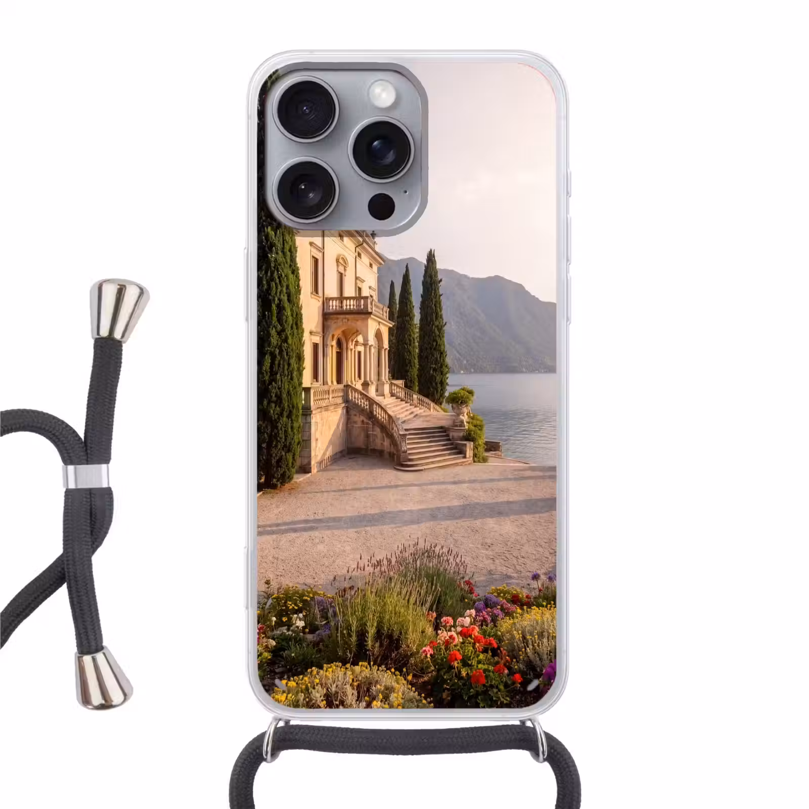 Telefoonhoesje met koord - Villa - water -trappen - Villa - water -trappen Hoesje iPhone 16 Pro Max met koord klein