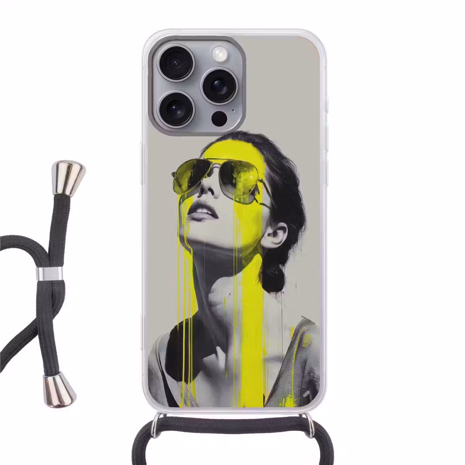 Vrouw - Bril - Verf Hoesje iPhone 16 Pro Max met koord klein -3d