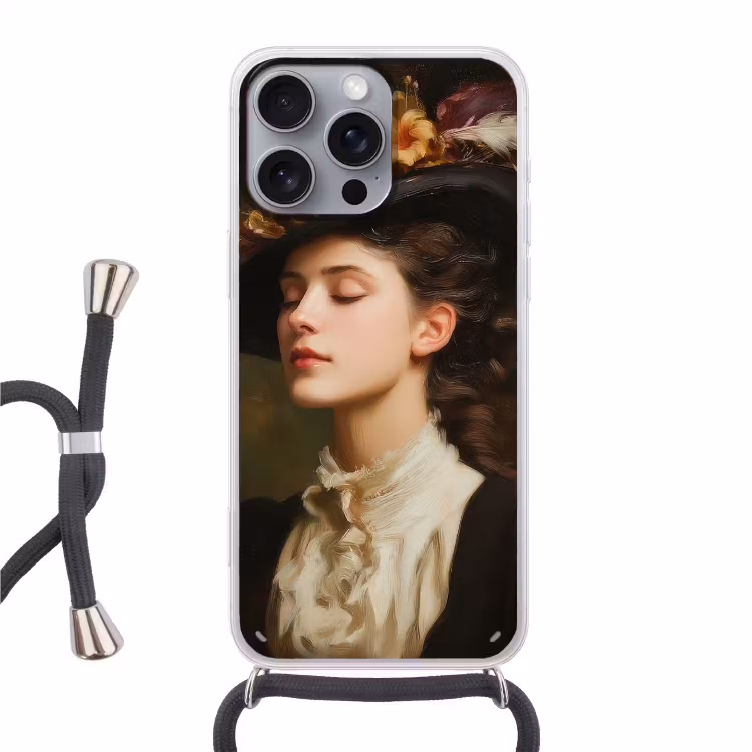 Vrouw - Victoriaans - Portret Hoesje iPhone 16 Pro Max met koord klein -3d