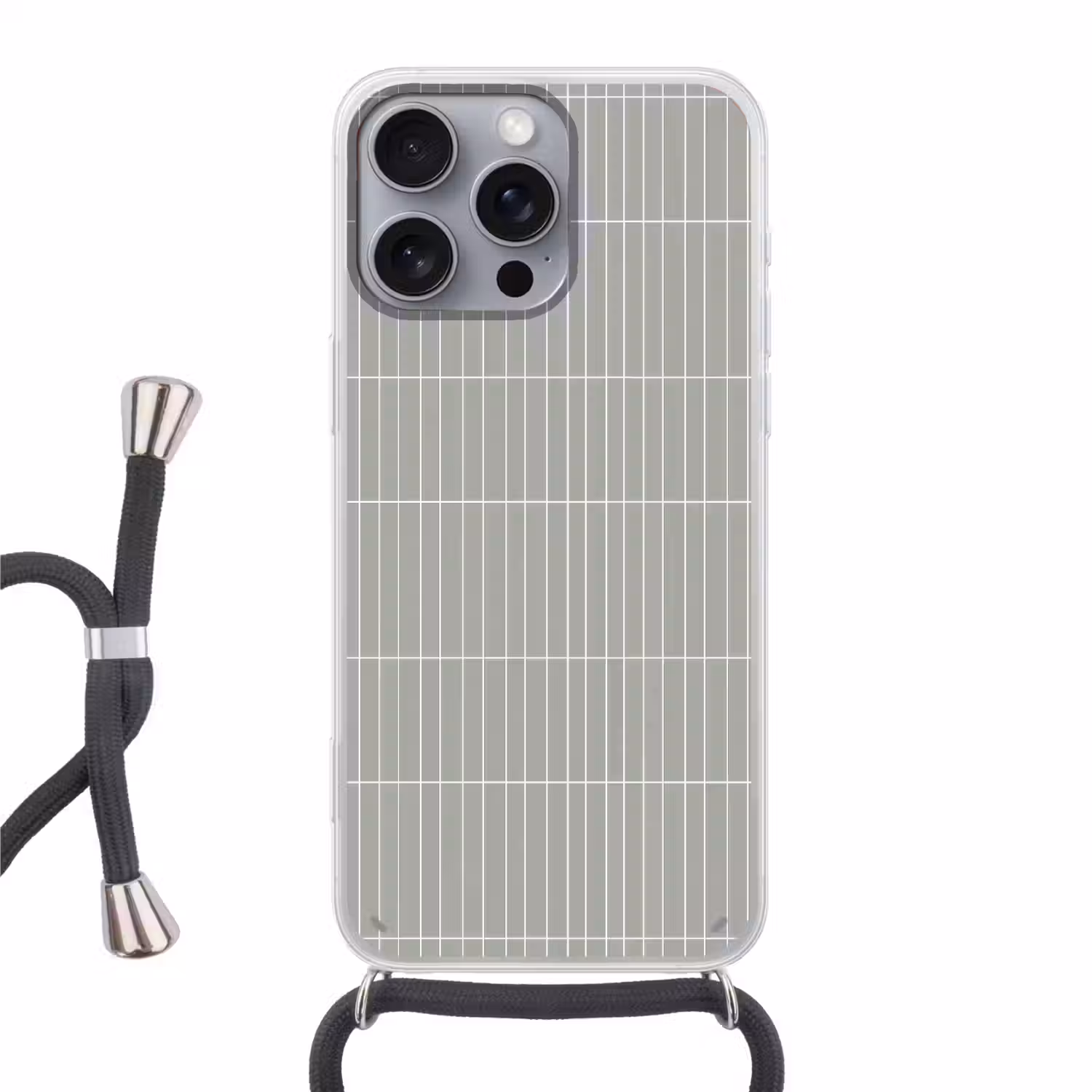 Wandtegel - Verticaal - Lichtgrijs Hoesje iPhone 16 Pro Max met koord klein 804 -3d
