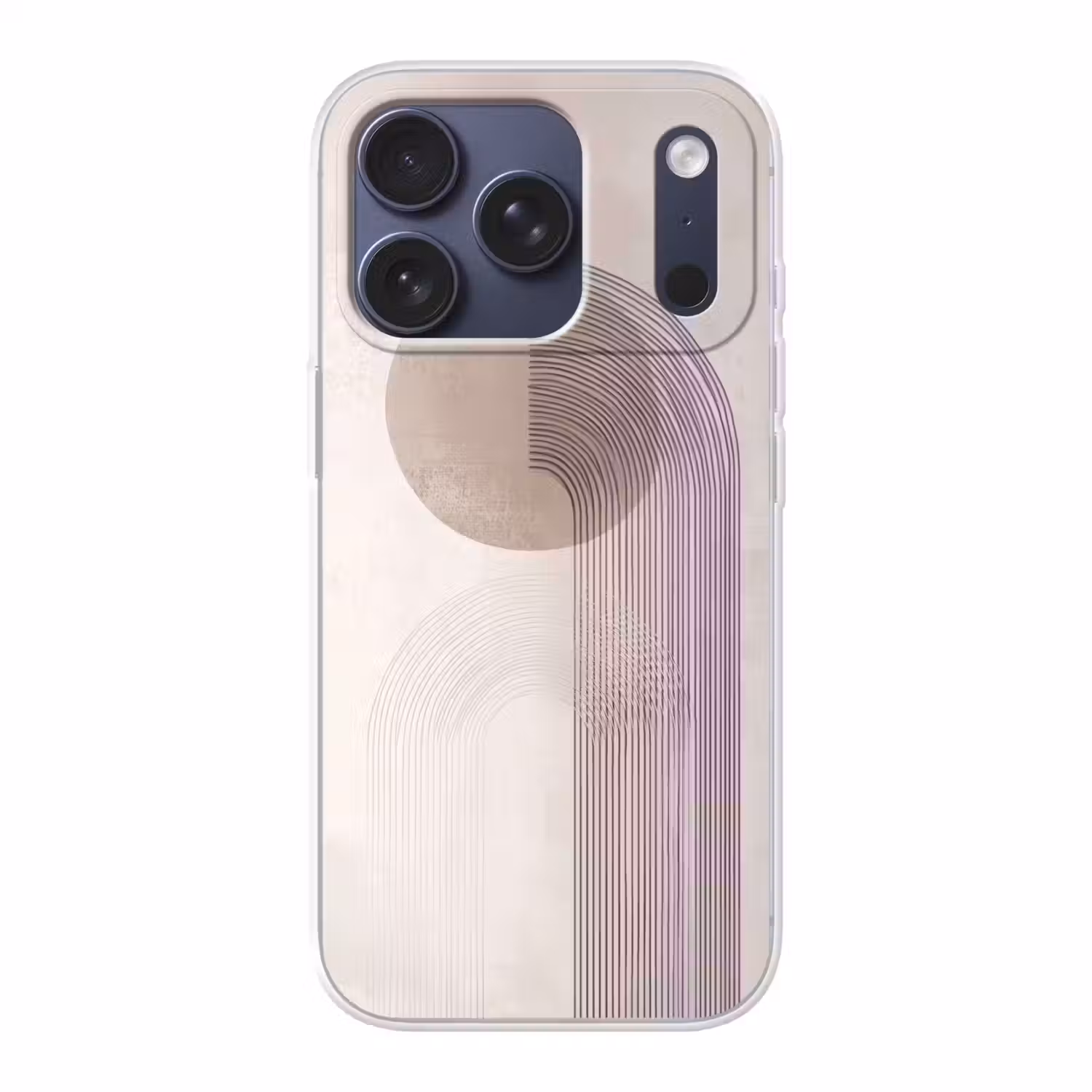 Minimalistisch - Cirkel - Lichtgrijs Telefoonhoesje iPhone 17 Pro klein -3d
