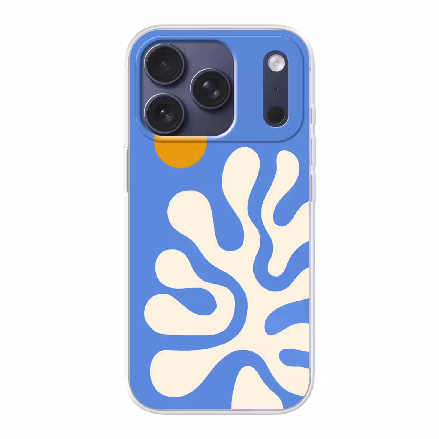Minimalistisch - Organisch patroon - Blauw Telefoonhoesje iPhone 17 Pro klein -3d