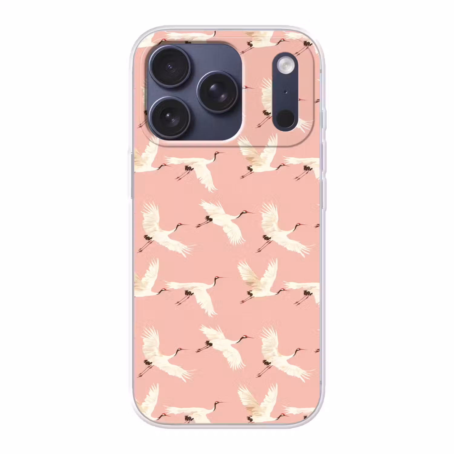 Modern - Kraanvogels - Roze Telefoonhoesje iPhone 17 Pro klein 878 -3d