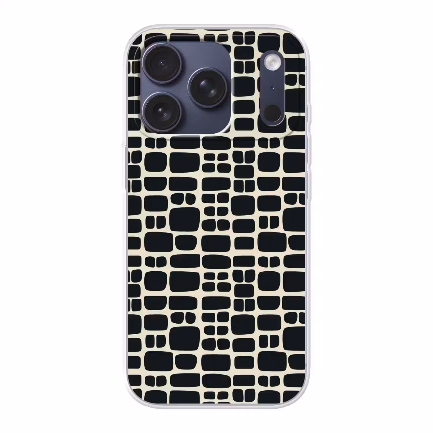Modern - Organisch - Zwart Telefoonhoesje iPhone 17 Pro klein 878 -3d