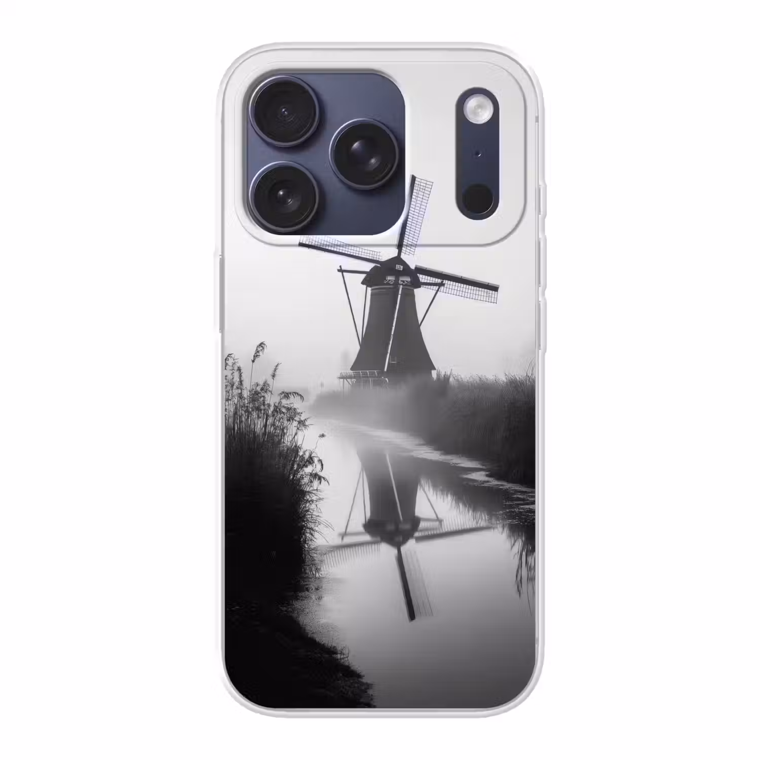 Molen - Weerspiegeling - Landschap - Water Telefoonhoesje iPhone 17 Pro klein -3d