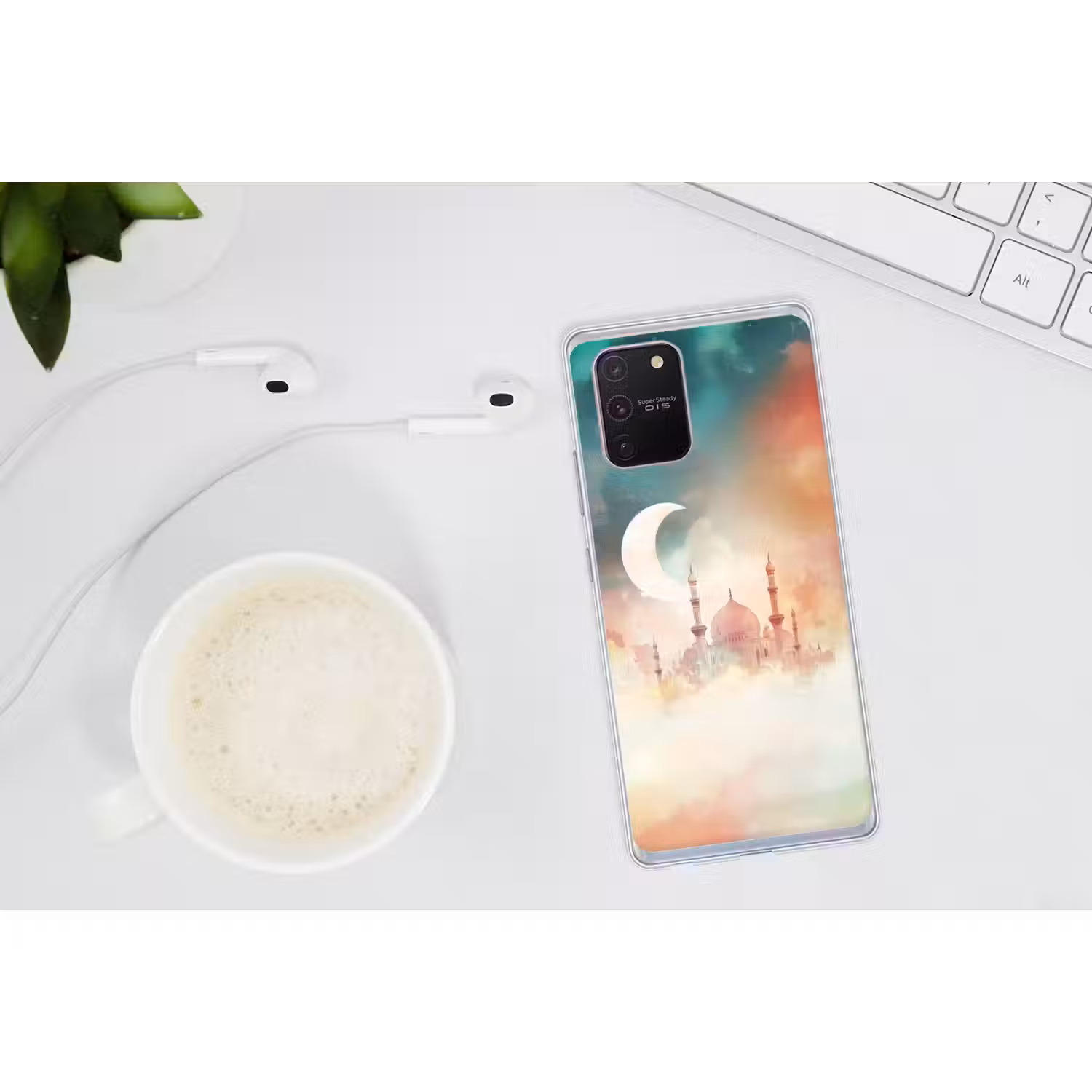 Moskee - Kleurrijke wolken - Arabisch - Ramadan - Islamitische Telefoonhoesje Samsung Galaxy S10 Lite klein -oordopS10Lite