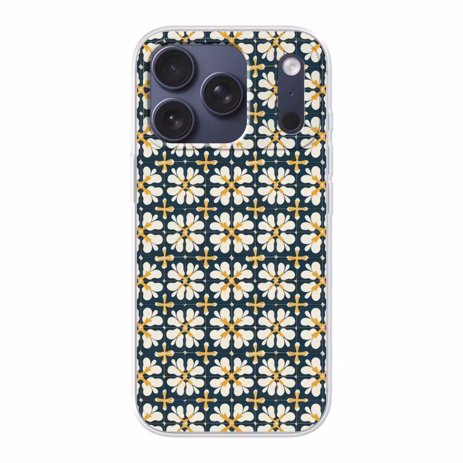Motief - Tegel - Okergeel Telefoonhoesje iPhone 17 Pro klein 878 -3d