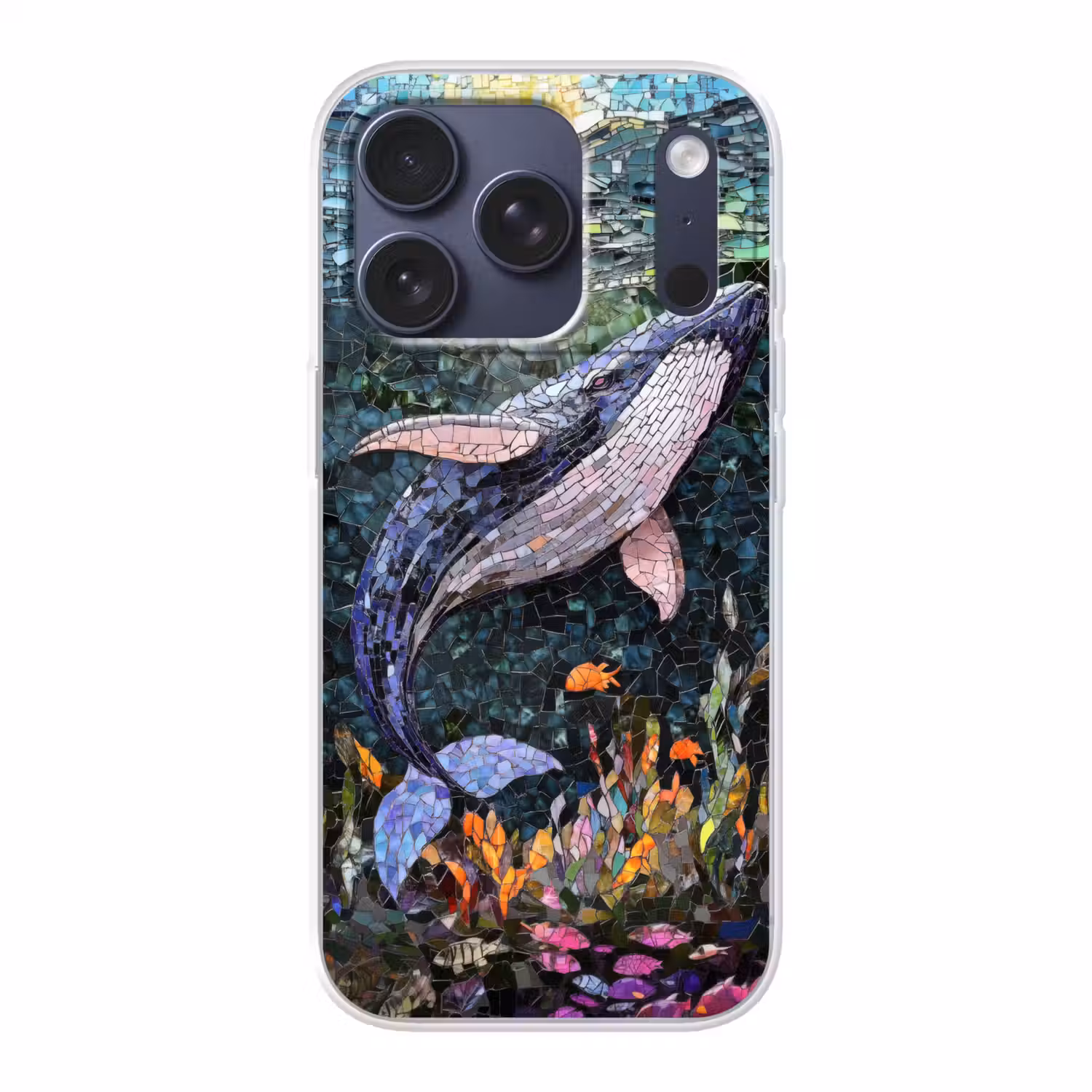Mozaïek - Walvis - Koraal - Water Telefoonhoesje iPhone 17 Pro klein -3d