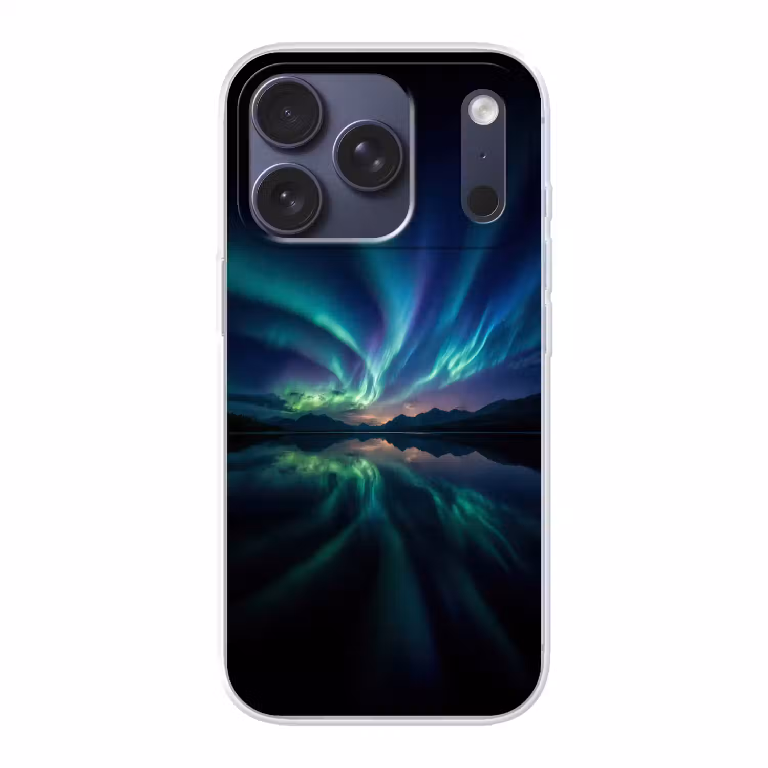 Noorderlicht - Kleurrijk - Bergmeer Telefoonhoesje iPhone 17 Pro klein -3d