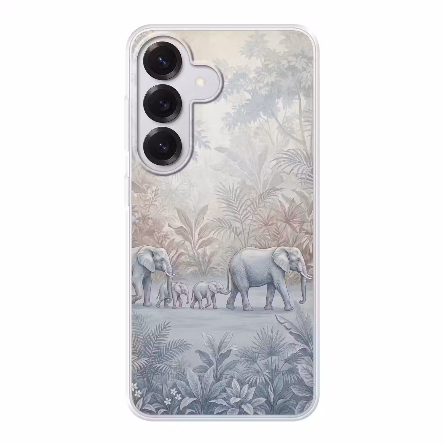 Olifant - Familie - Jungle - Illustratie - Grijs Telefoonhoesje Samsung Galaxy S26 klein -3d
