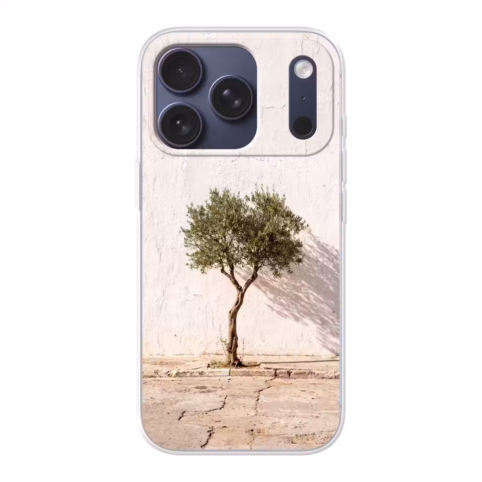Telefoonhoesje - Olijfboom - muur - wit - Olijfboom - muur - wit Telefoonhoesje iPhone 17 Pro klein