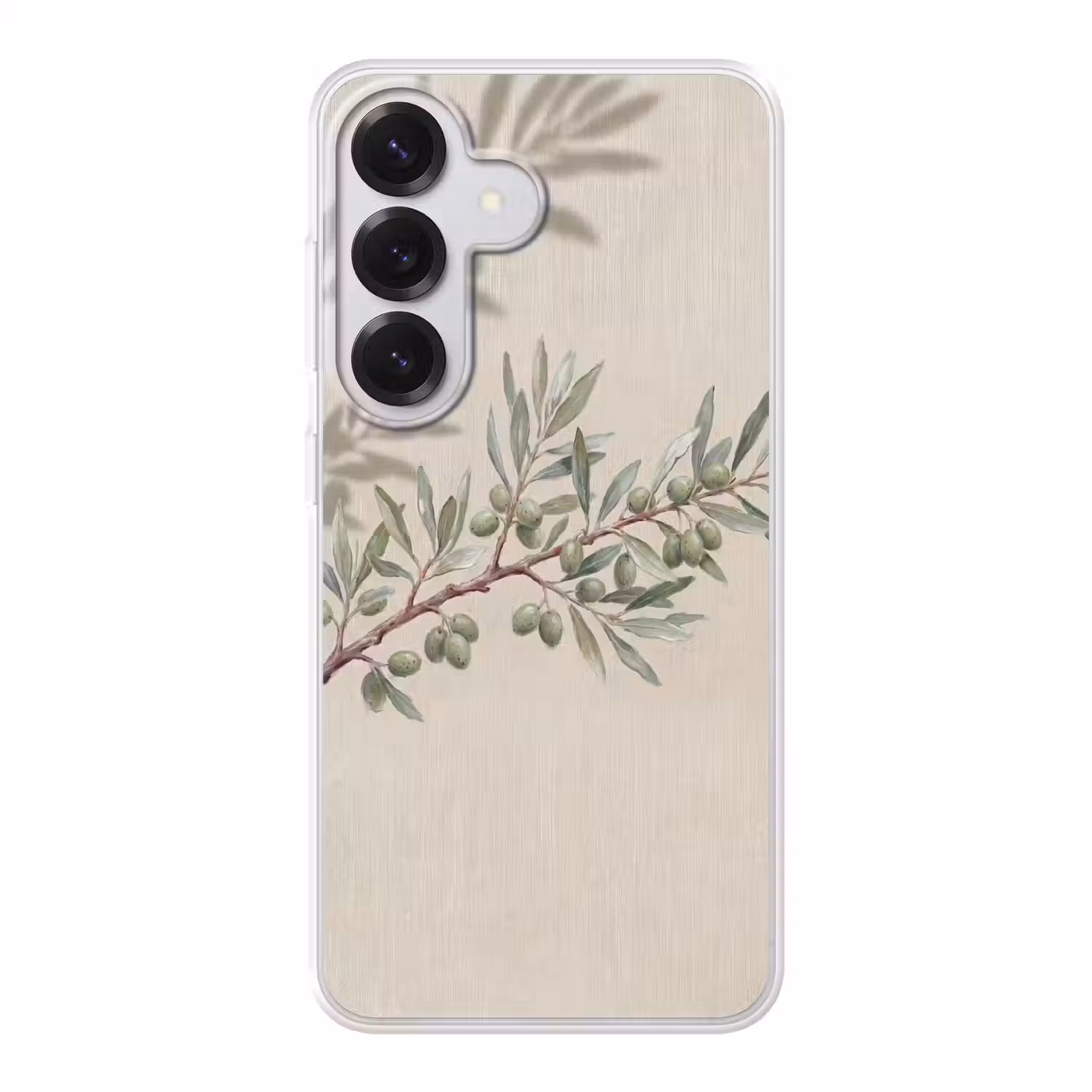 Olijftak - Bladeren - Natuur - Groen - Beige Telefoonhoesje Samsung Galaxy S26 klein -3d