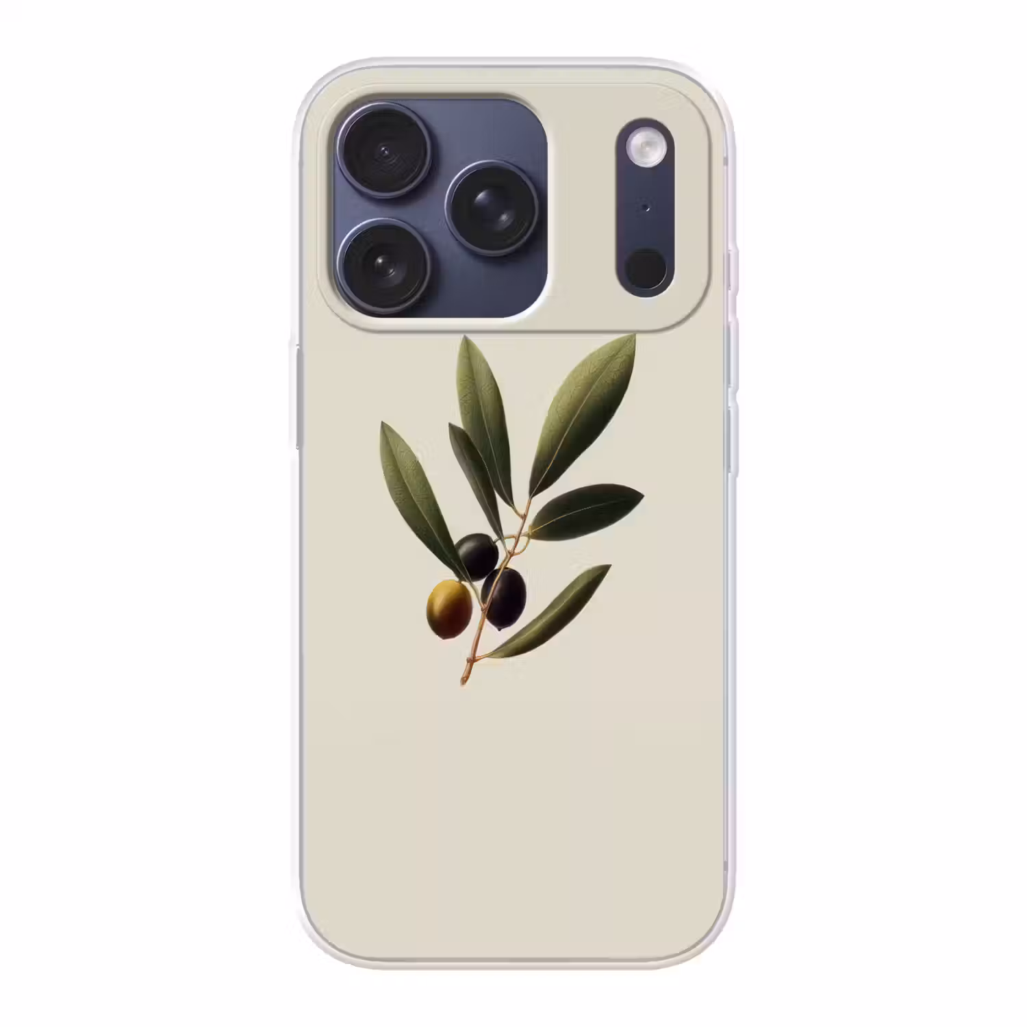 Olijftak - Donkergroen - Olijven Telefoonhoesje iPhone 17 Pro klein -3d