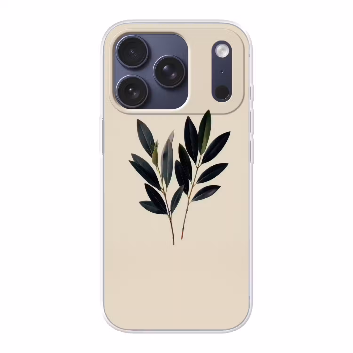 Ovaalvormige bladeren - Diep groen - Symmetrisch Telefoonhoesje iPhone 17 Pro klein -3d