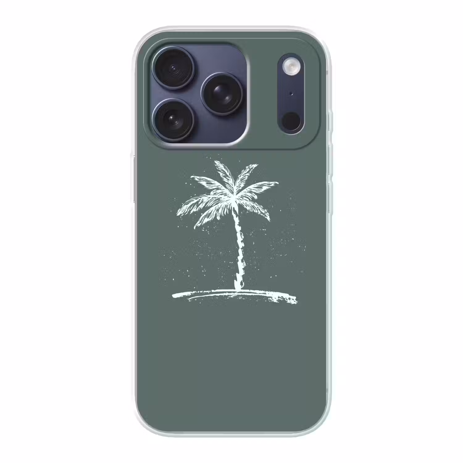 Palmboom - Wit - Groen - Tropisch Telefoonhoesje iPhone 17 Pro klein -3d