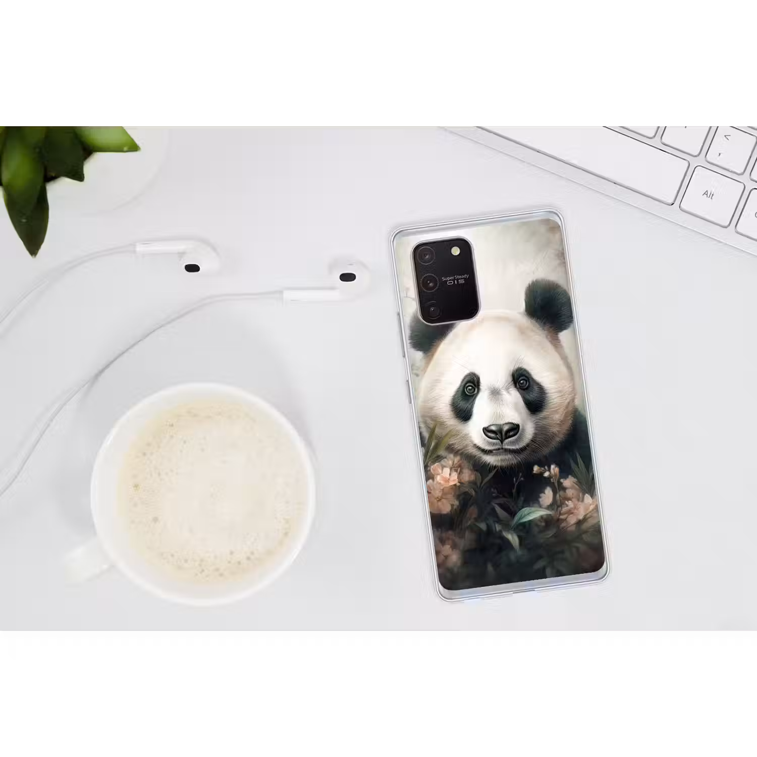 Panda - Dieren - Bloemen - Planten Telefoonhoesje Samsung Galaxy S10 Lite klein -oordopS10Lite