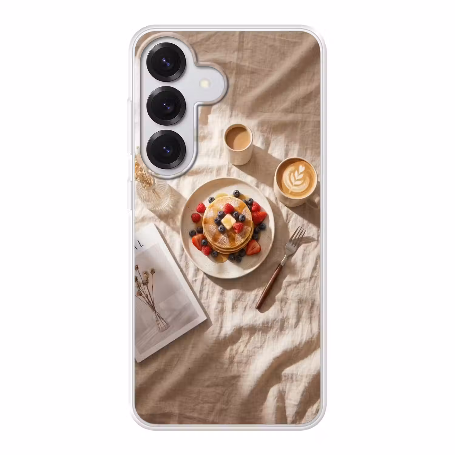 Pannenkoeken - Bessen - Ontbijt - Modern - Beige Telefoonhoesje Samsung Galaxy S26 klein -3d