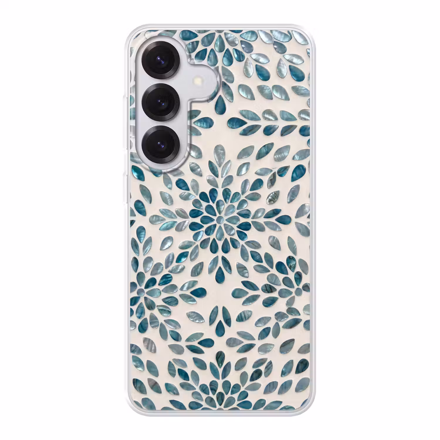 Patroon - Bladeren - Abstract - Modern - Turquoise Telefoonhoesje Samsung Galaxy S26 klein -3d