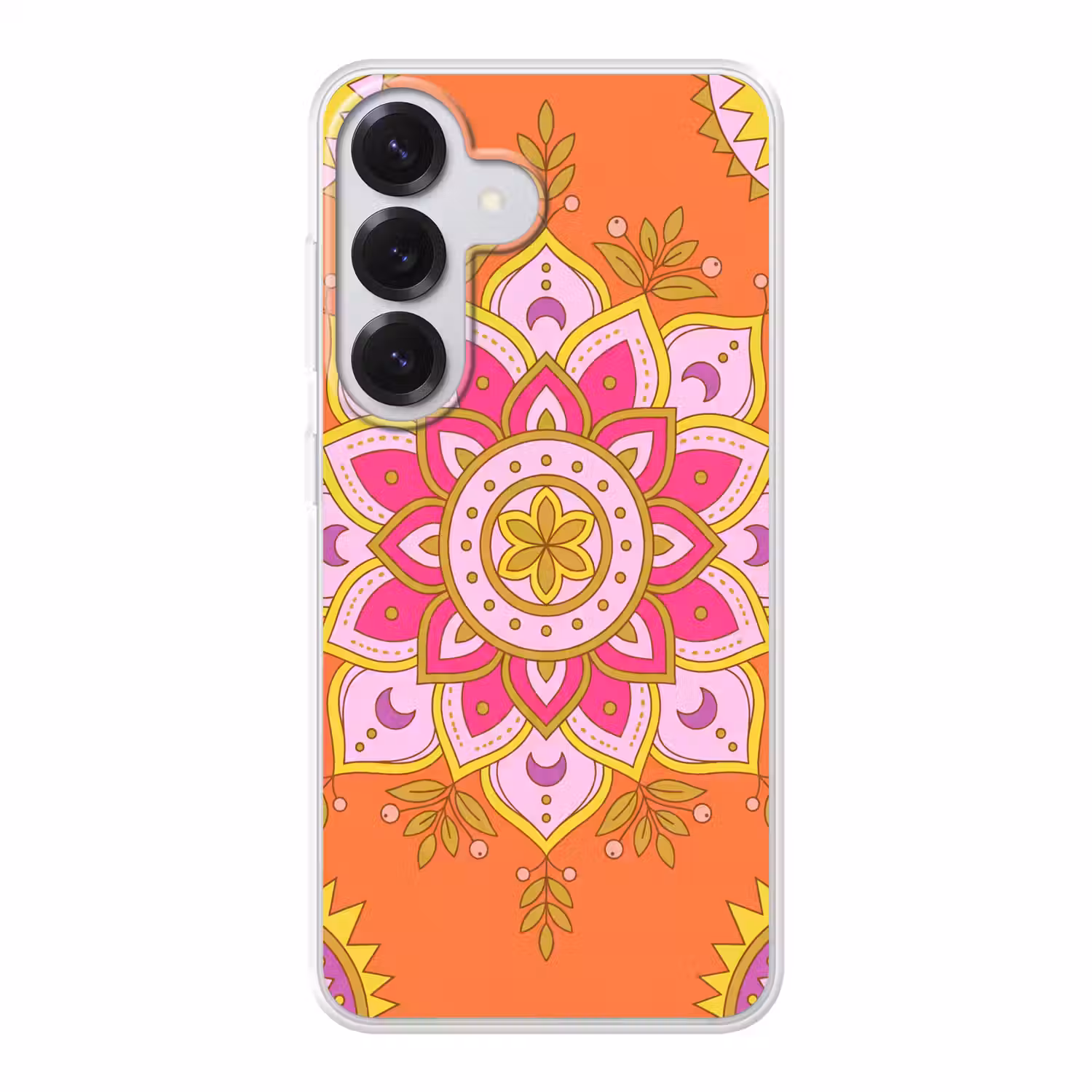Patroon - Bloemmotief - Decoratie - Abstract - Roze Telefoonhoesje Samsung Galaxy S26 klein -3d