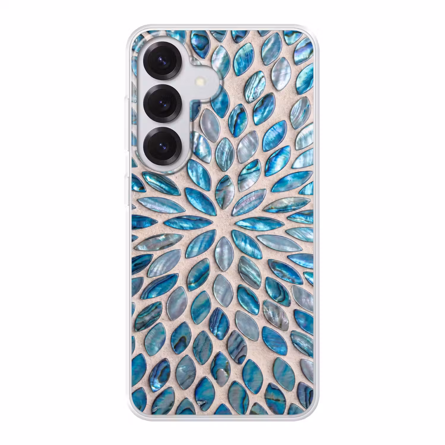 Patroon - Glans - Abstract - Blauw - Decoratie Telefoonhoesje Samsung Galaxy S26 klein -3d