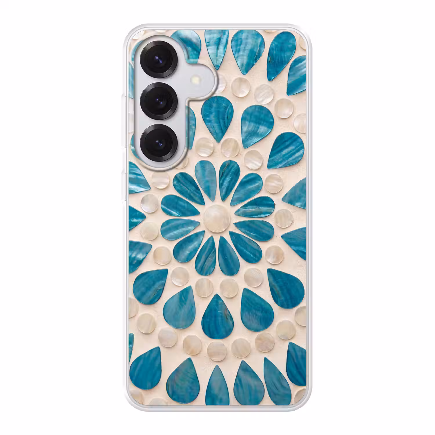 Patroon - Mozaïek - Schelpen - Abstract - Turquoise Telefoonhoesje Samsung Galaxy S26 klein -3d