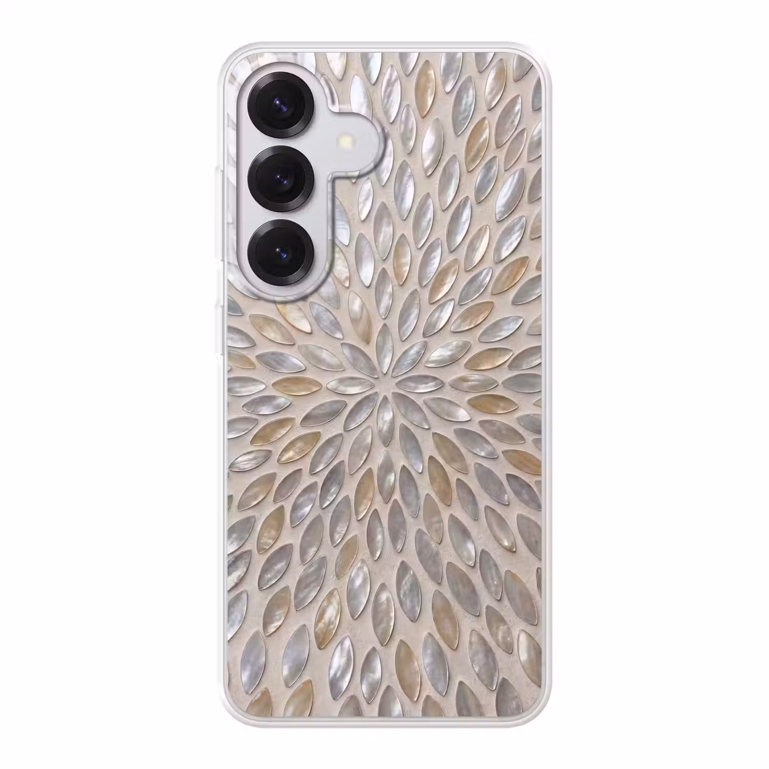 Patroon - Ovaal - Glanzend - Abstract - Beige Telefoonhoesje Samsung Galaxy S26 klein -3d