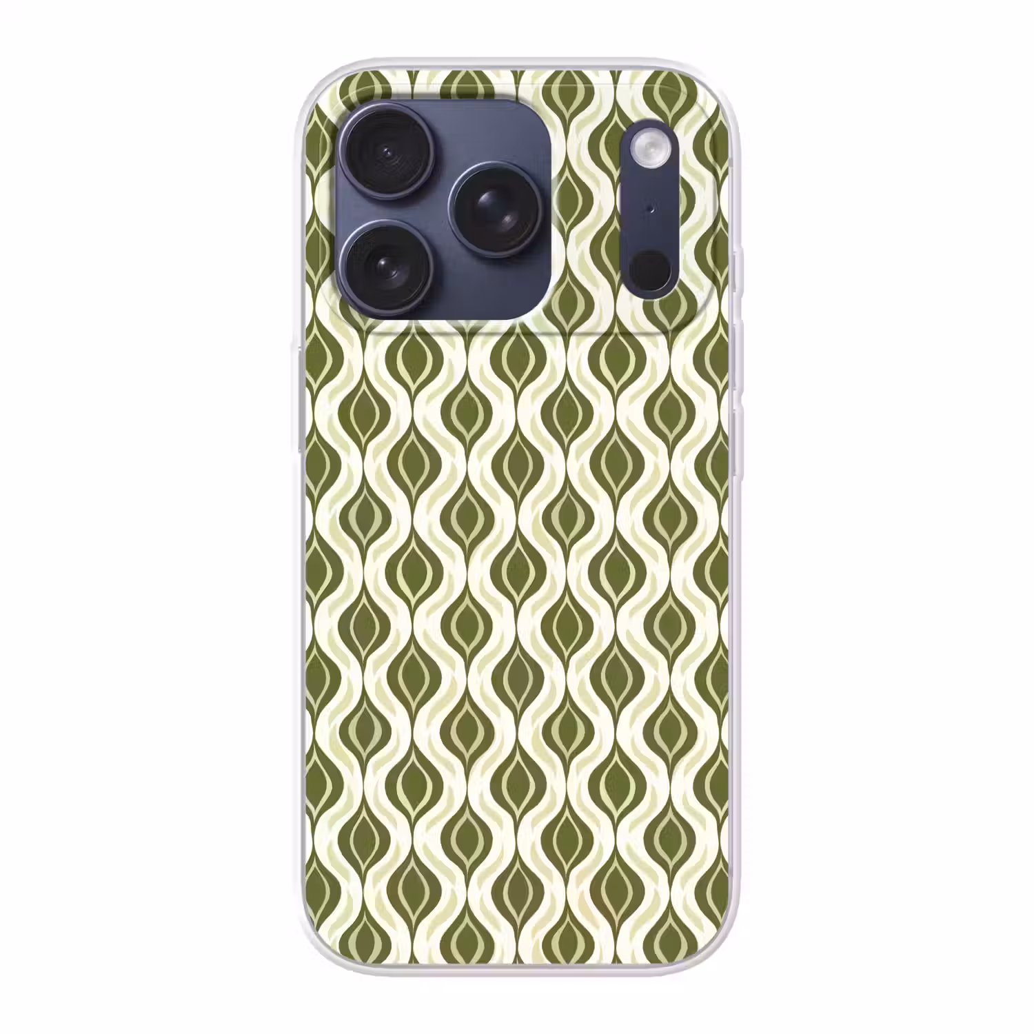 Patroon - Retro - Groen Telefoonhoesje iPhone 17 Pro klein 878 -3d