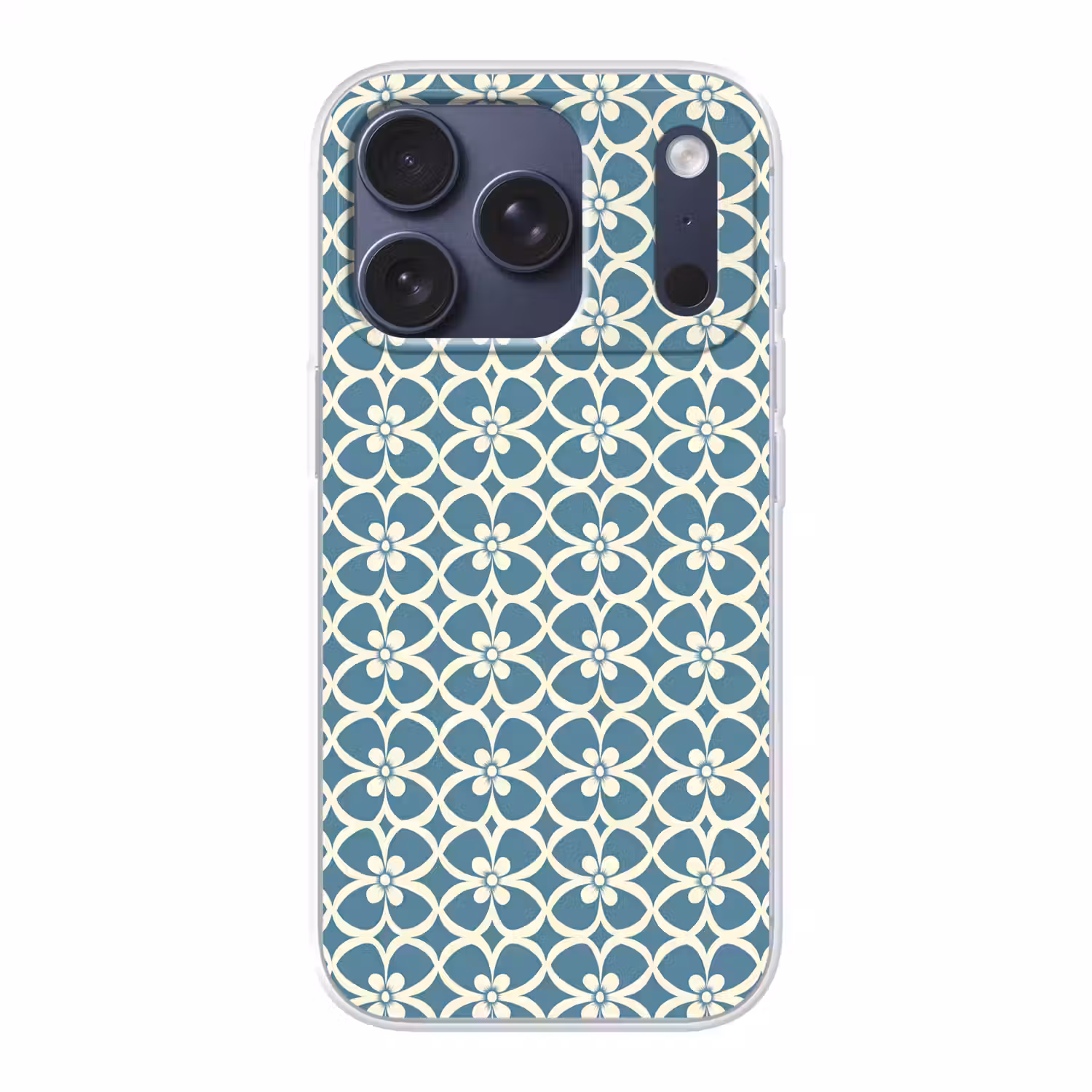 Patroon - Symmetrisch - Blauw Telefoonhoesje iPhone 17 Pro klein 878 -3d