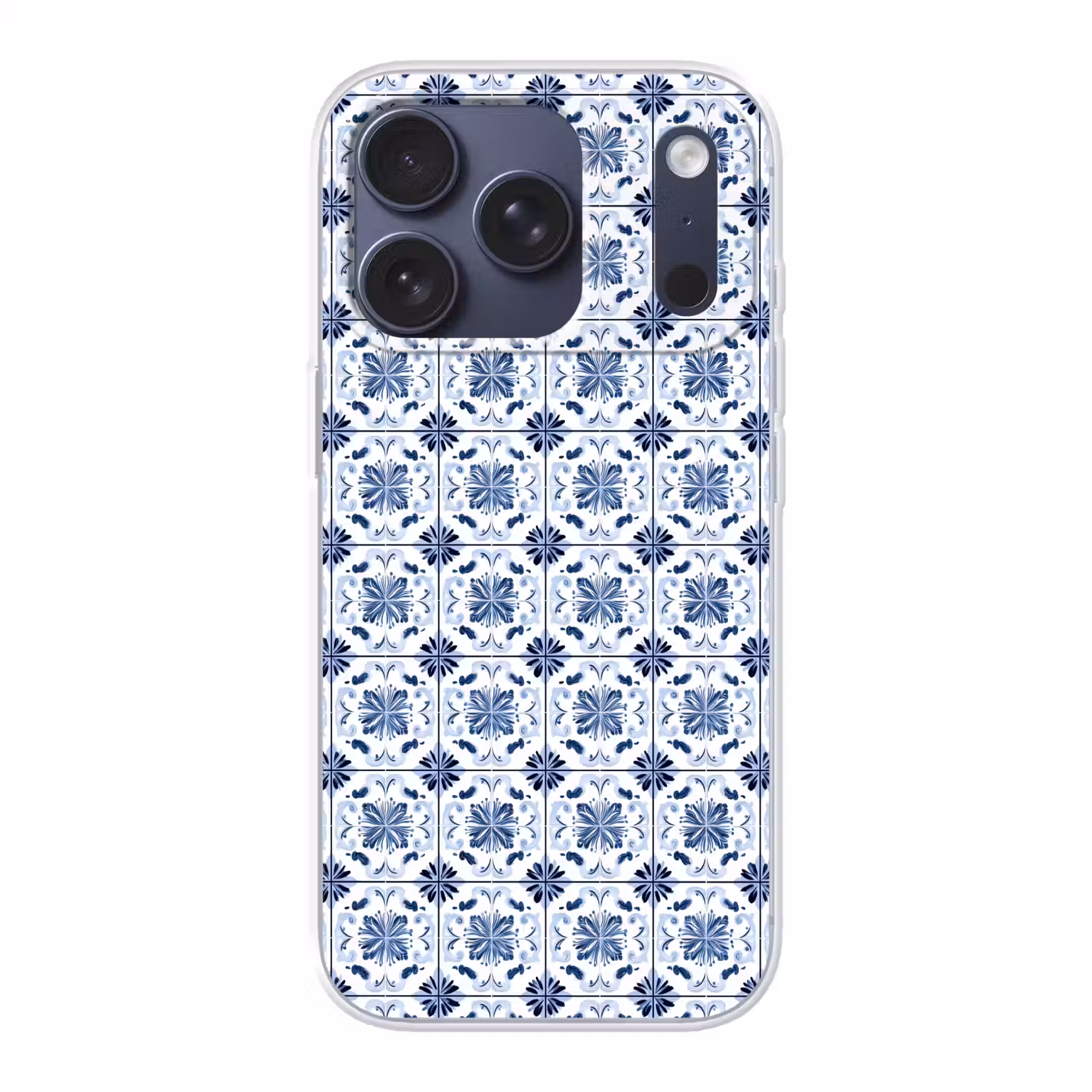 Patroon - Tegel - Blauw Telefoonhoesje iPhone 17 Pro klein 878 -3d