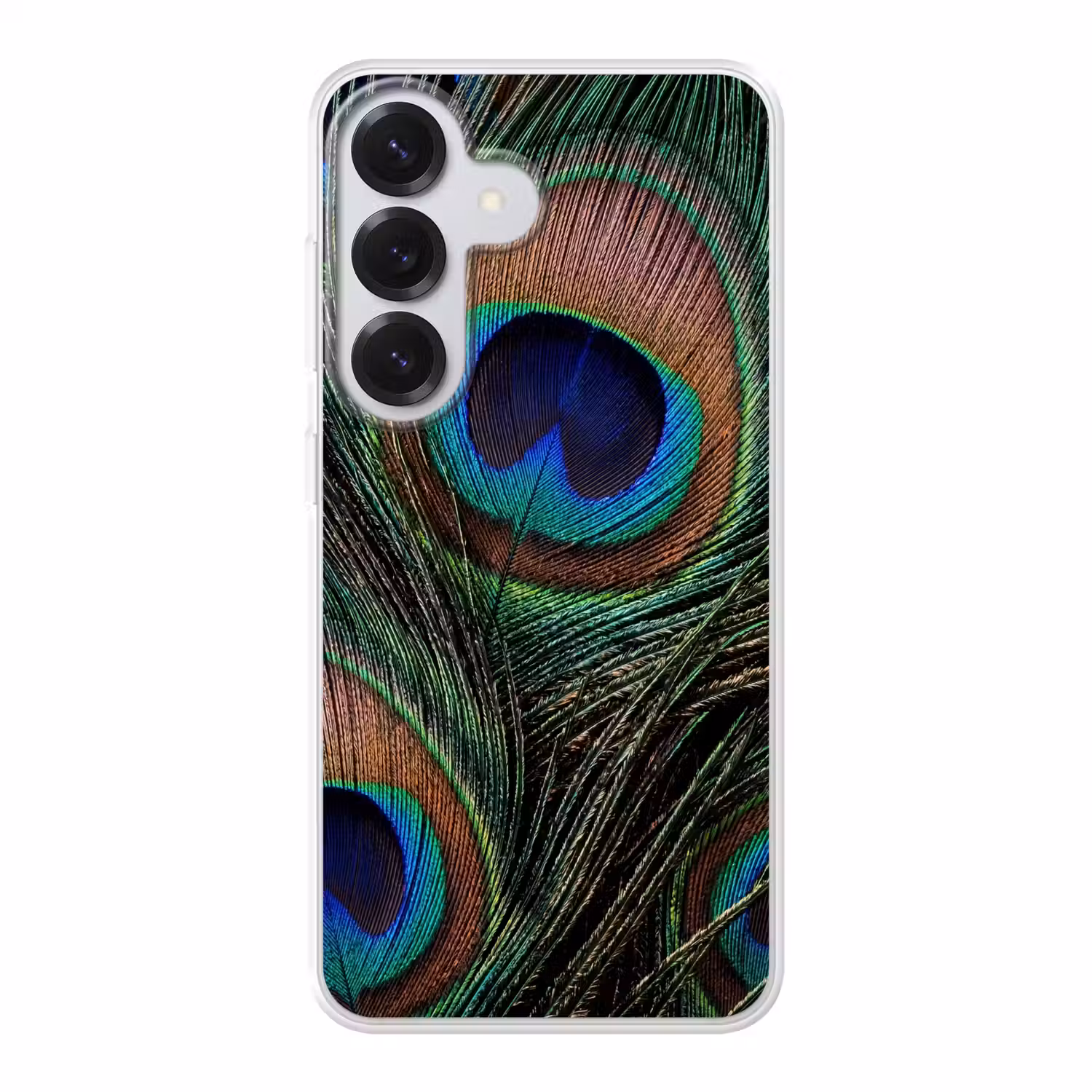 Pauwenveren - Klassiek - Groen Telefoonhoesje Samsung Galaxy S26 klein -3d