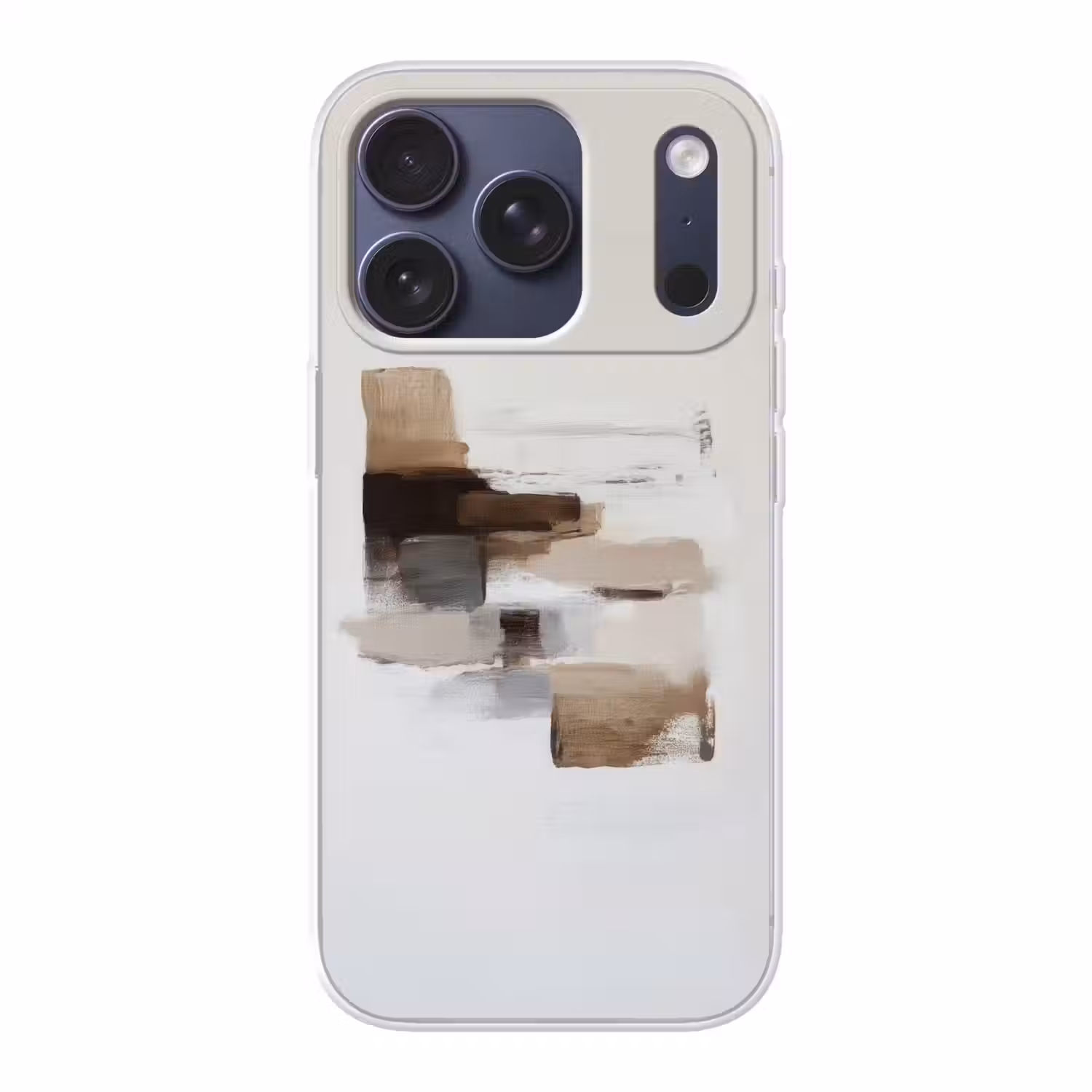 Penseelstreken - Balans - Beige - Bruin Telefoonhoesje iPhone 17 Pro klein -3d
