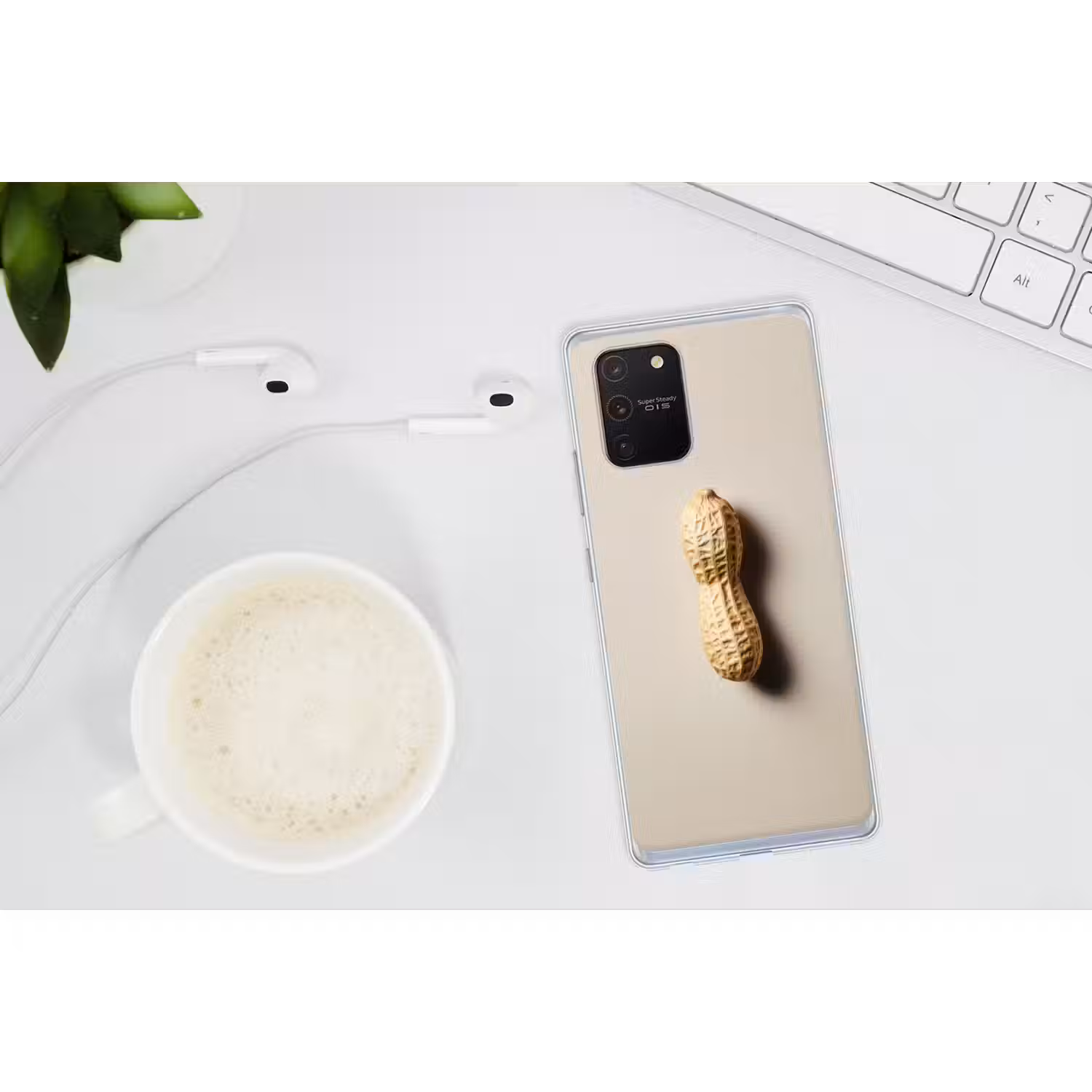 Pinda - Ruw - Beige Telefoonhoesje Samsung Galaxy S10 Lite klein -oordopS10Lite