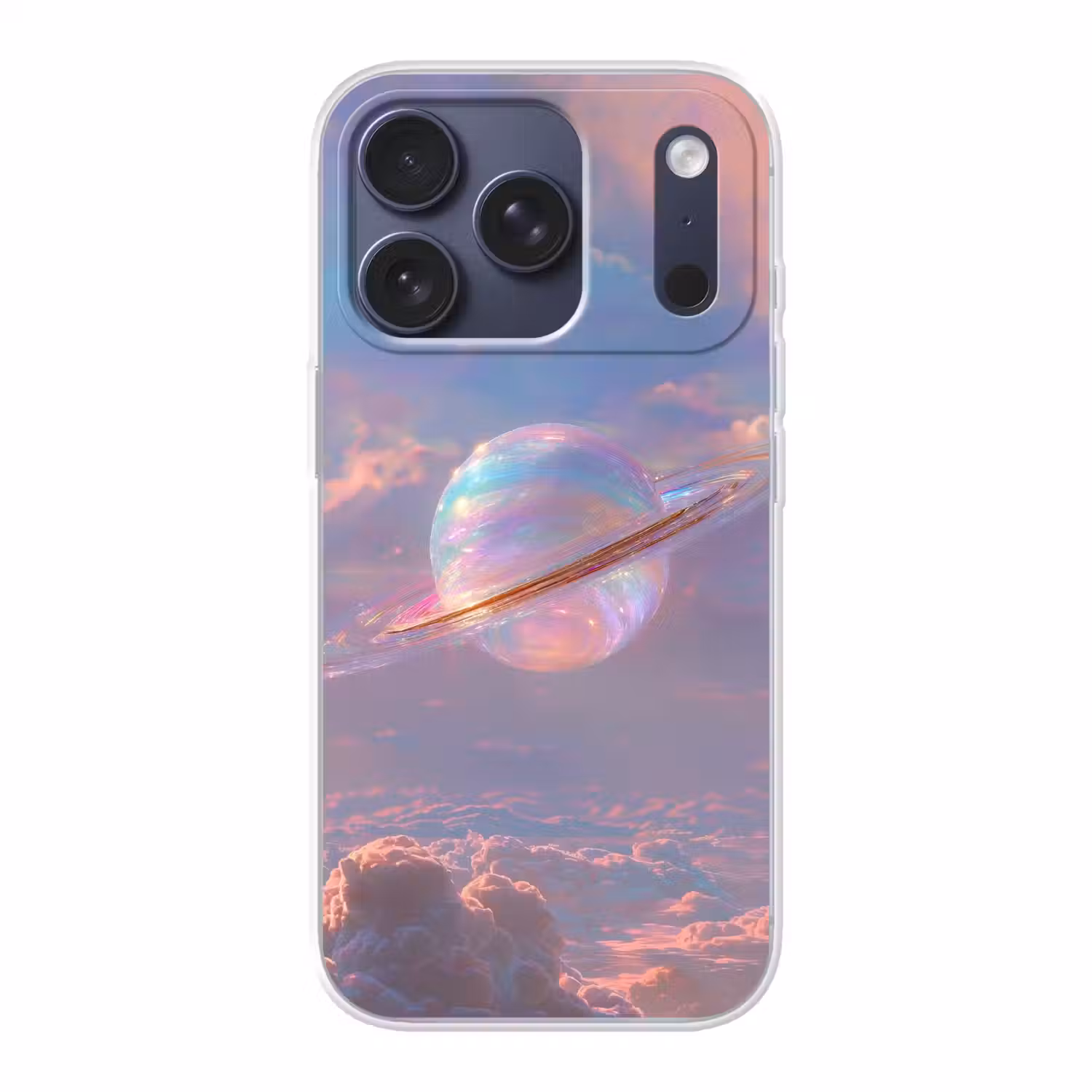 Planeet - Lucht - Wolken - Pasteltinten Telefoonhoesje iPhone 17 Pro klein -3d