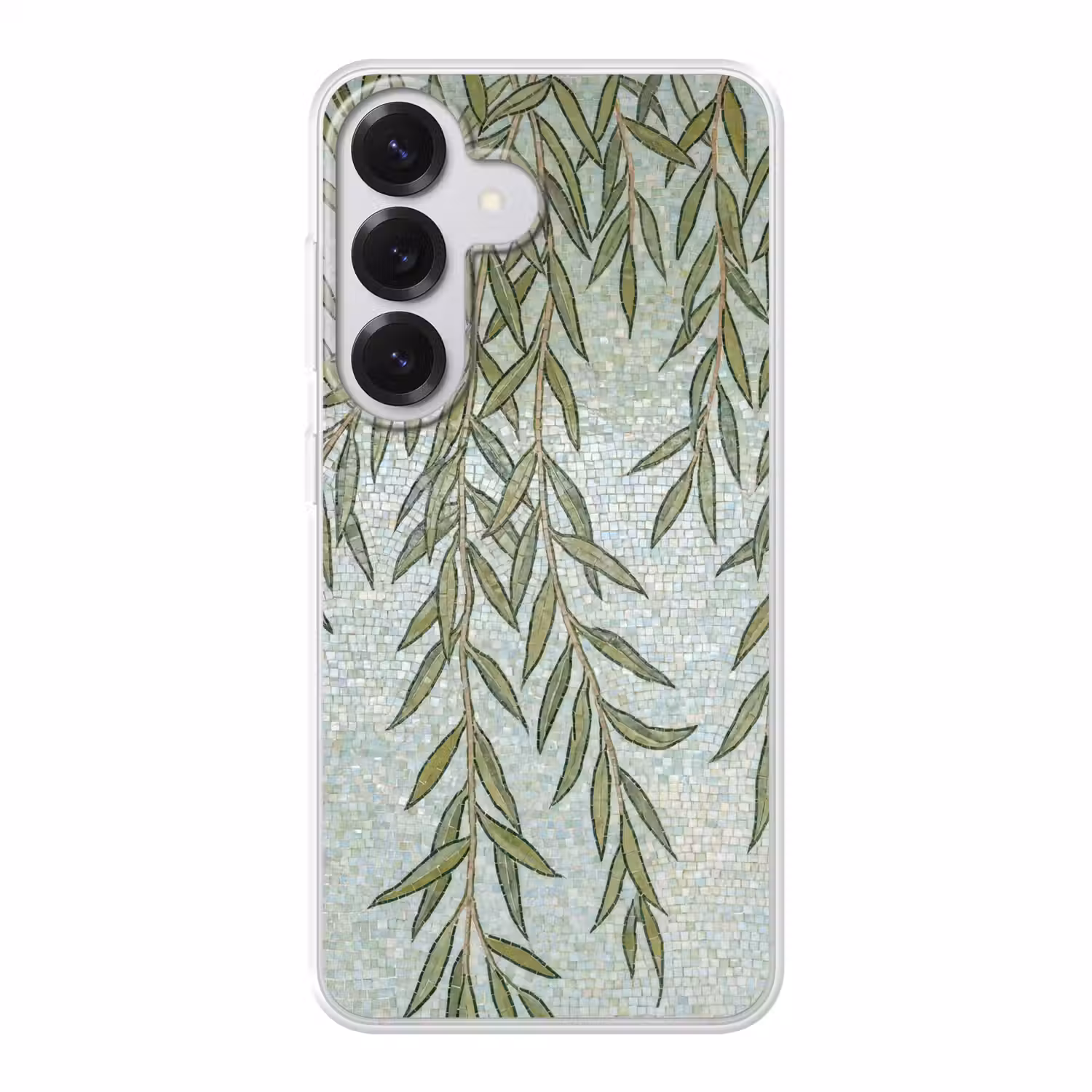Planten - Mozaïek - Patroon - Groen - Blauw Telefoonhoesje Samsung Galaxy S26 klein -3d