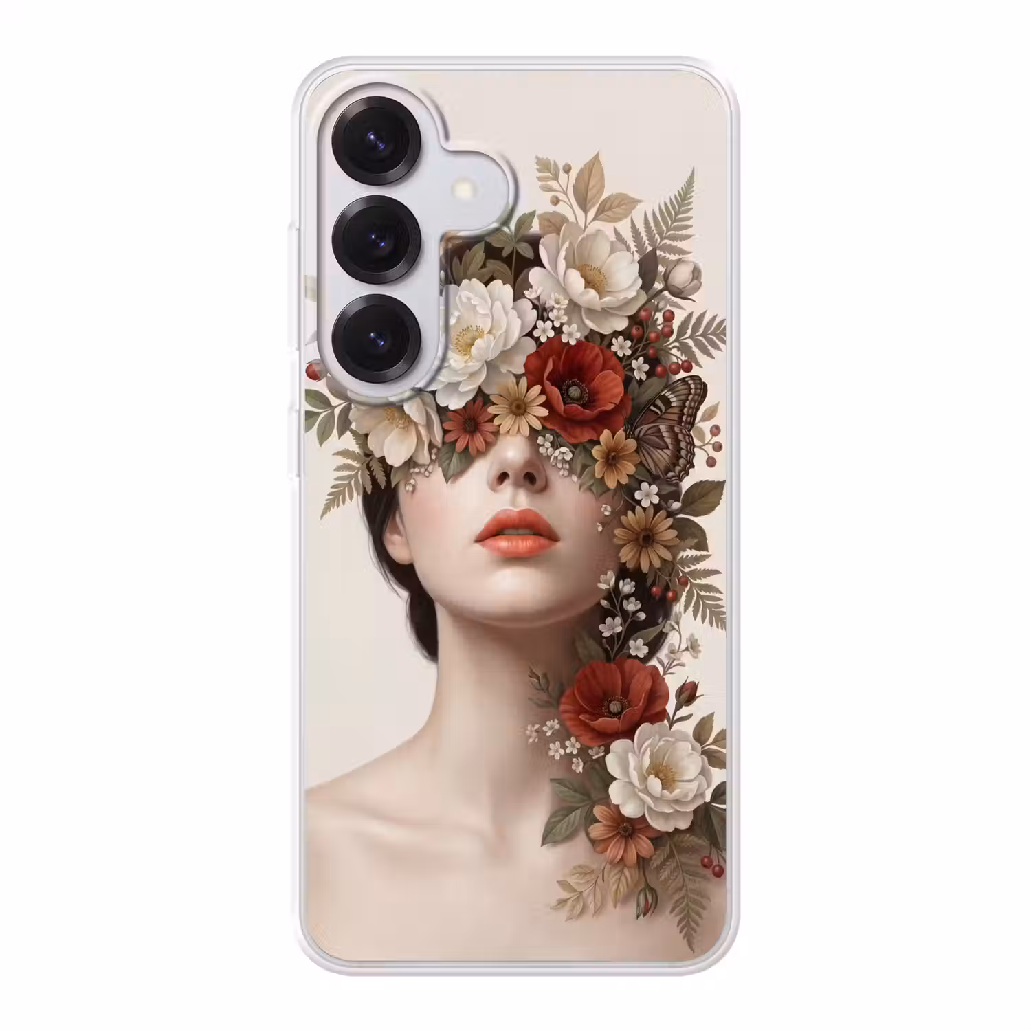 Portret - Bloemen - Cremé Telefoonhoesje Samsung Galaxy S26 klein -3d