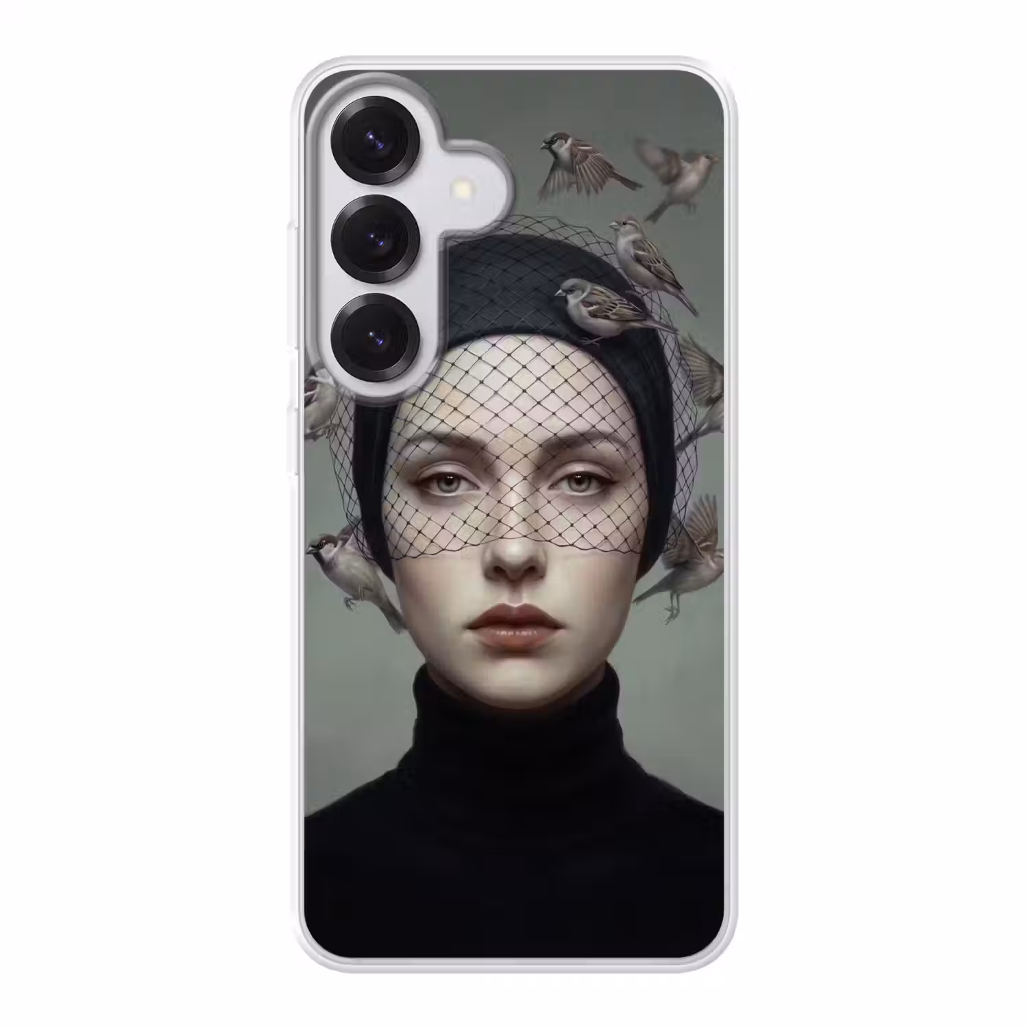 Portret - Vogels - Zwart Telefoonhoesje Samsung Galaxy S26 klein -3d