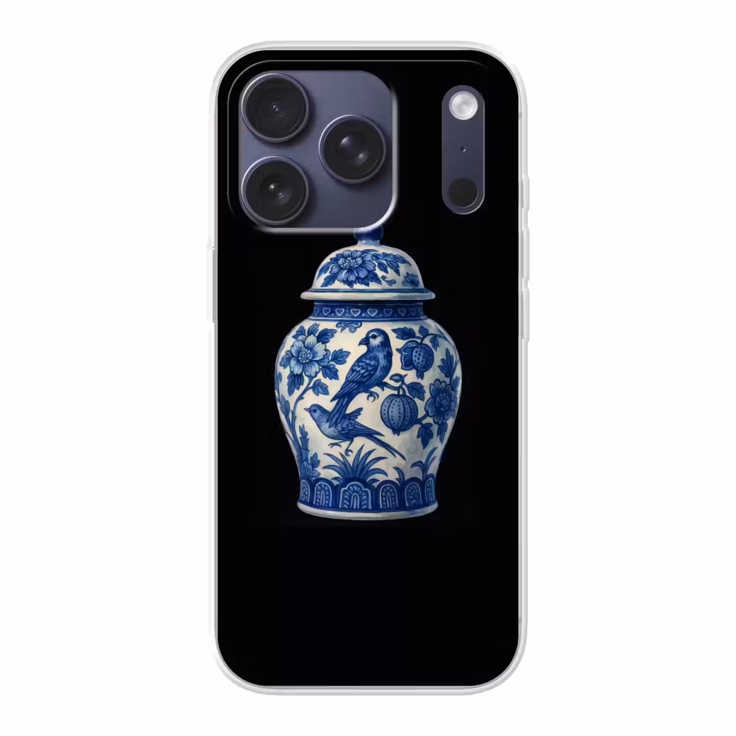 Pot - Delfts Blauw - Bloemen Telefoonhoesje iPhone 17 Pro klein -3d