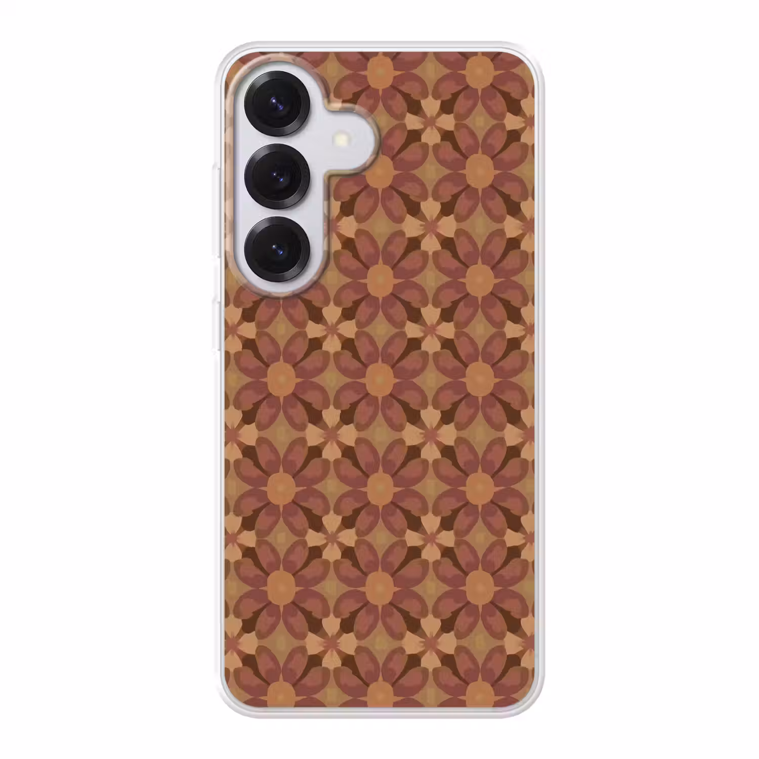 Retro - Bloemen - Bruin Telefoonhoesje Samsung Galaxy S26 klein 975 -3d