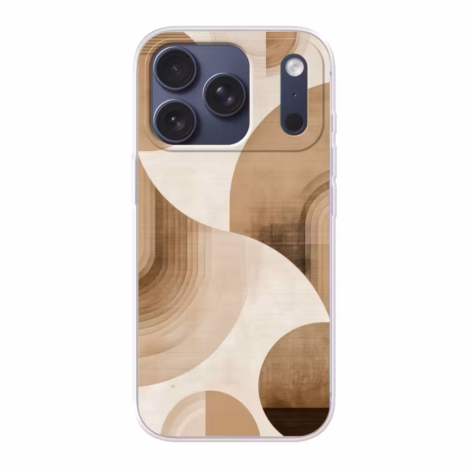Retro - Geometrische lagen - Aardetinten Telefoonhoesje iPhone 17 Pro klein -3d