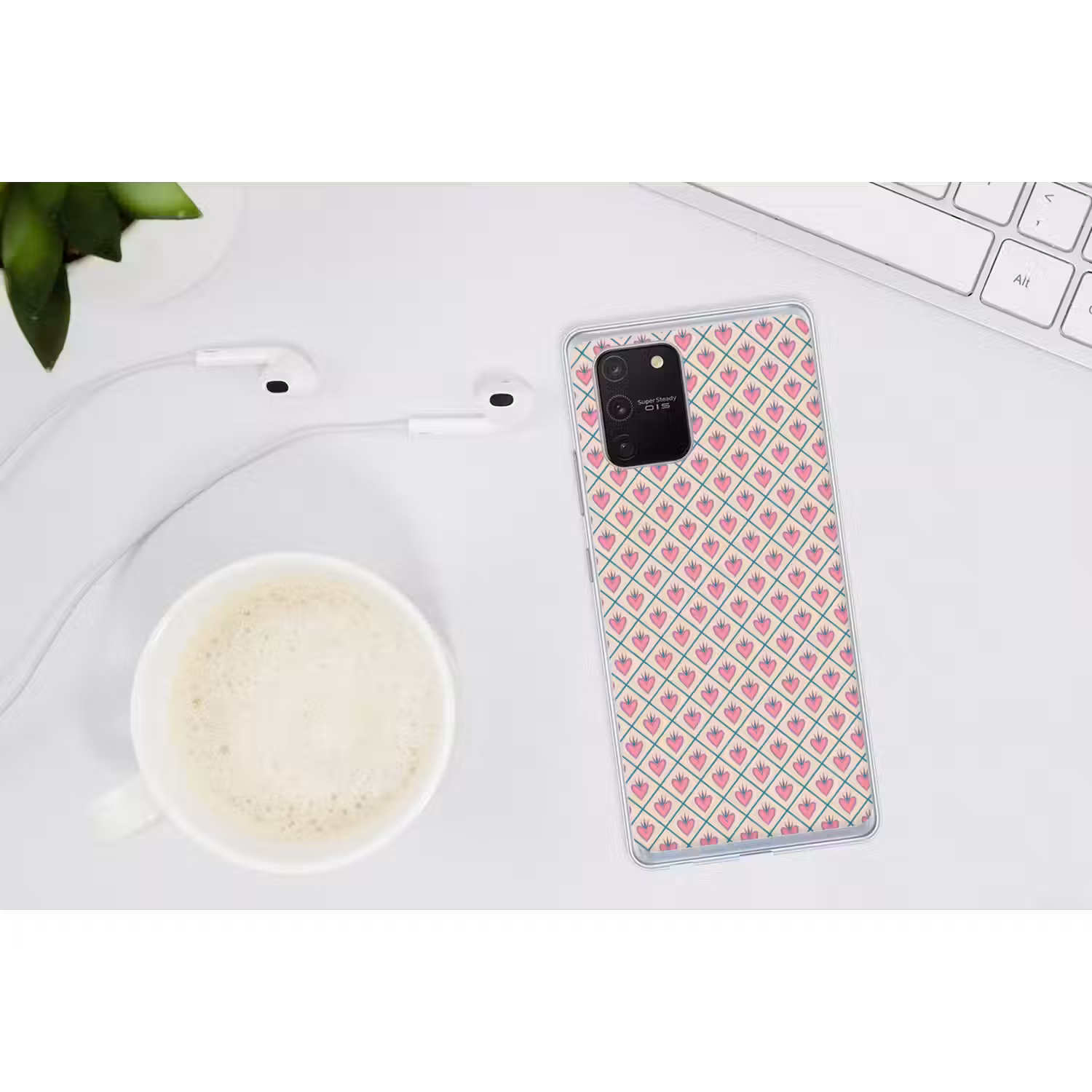 Retro - Ruit - Hartjes - Patroon Telefoonhoesje Samsung Galaxy S10 Lite klein 364 -oordopS10Lite