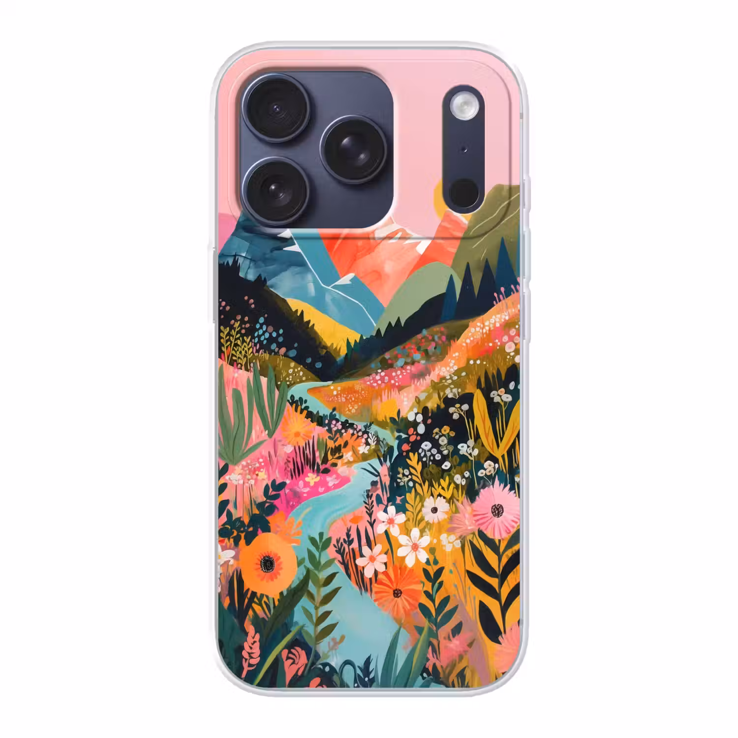 Rivier - Diepte - Bloemen Telefoonhoesje iPhone 17 Pro klein -3d
