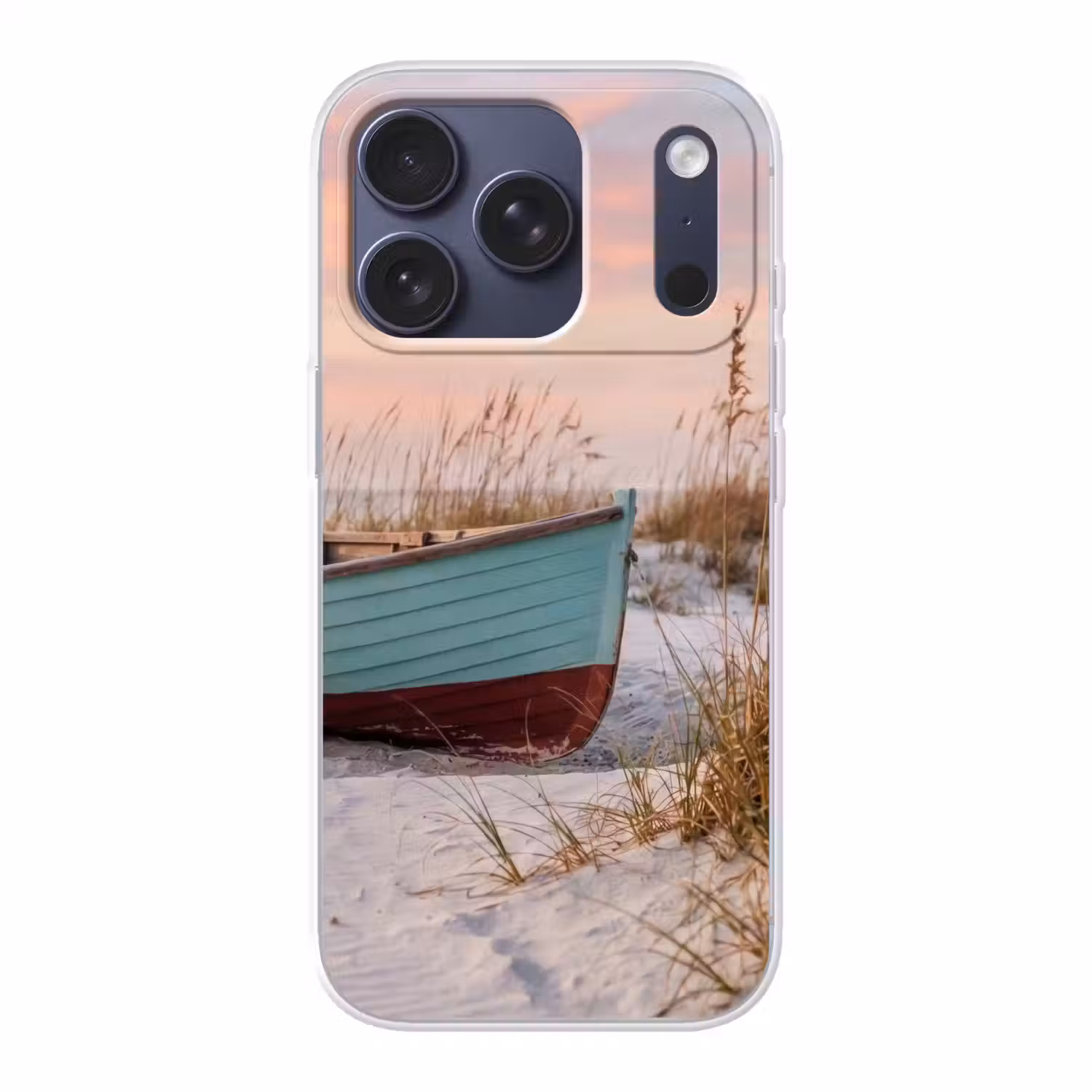 Rustiek - Roeiboot - Zandstrand Telefoonhoesje iPhone 17 Pro klein -3d
