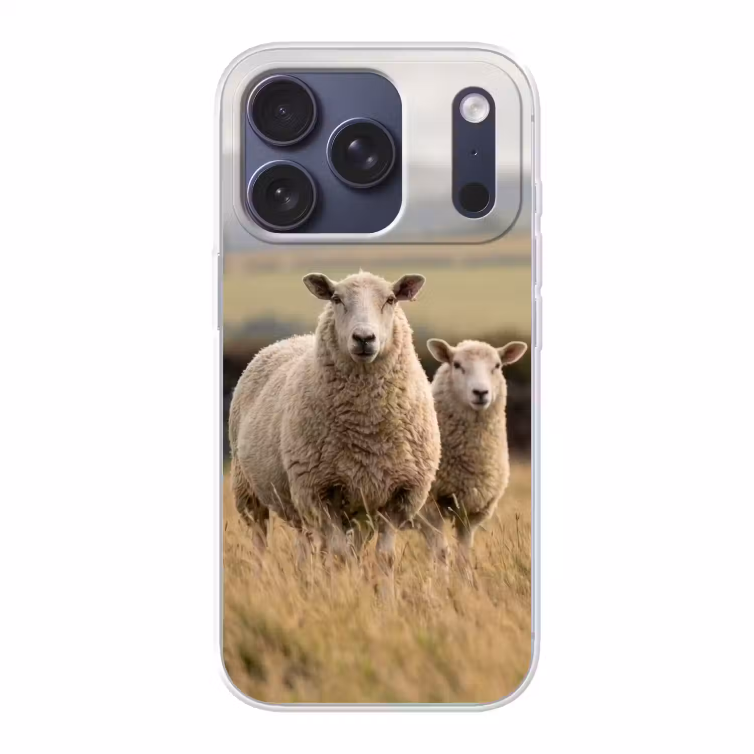 Schapen - Weidenlandschap - Heuvels Telefoonhoesje iPhone 17 Pro klein -3d