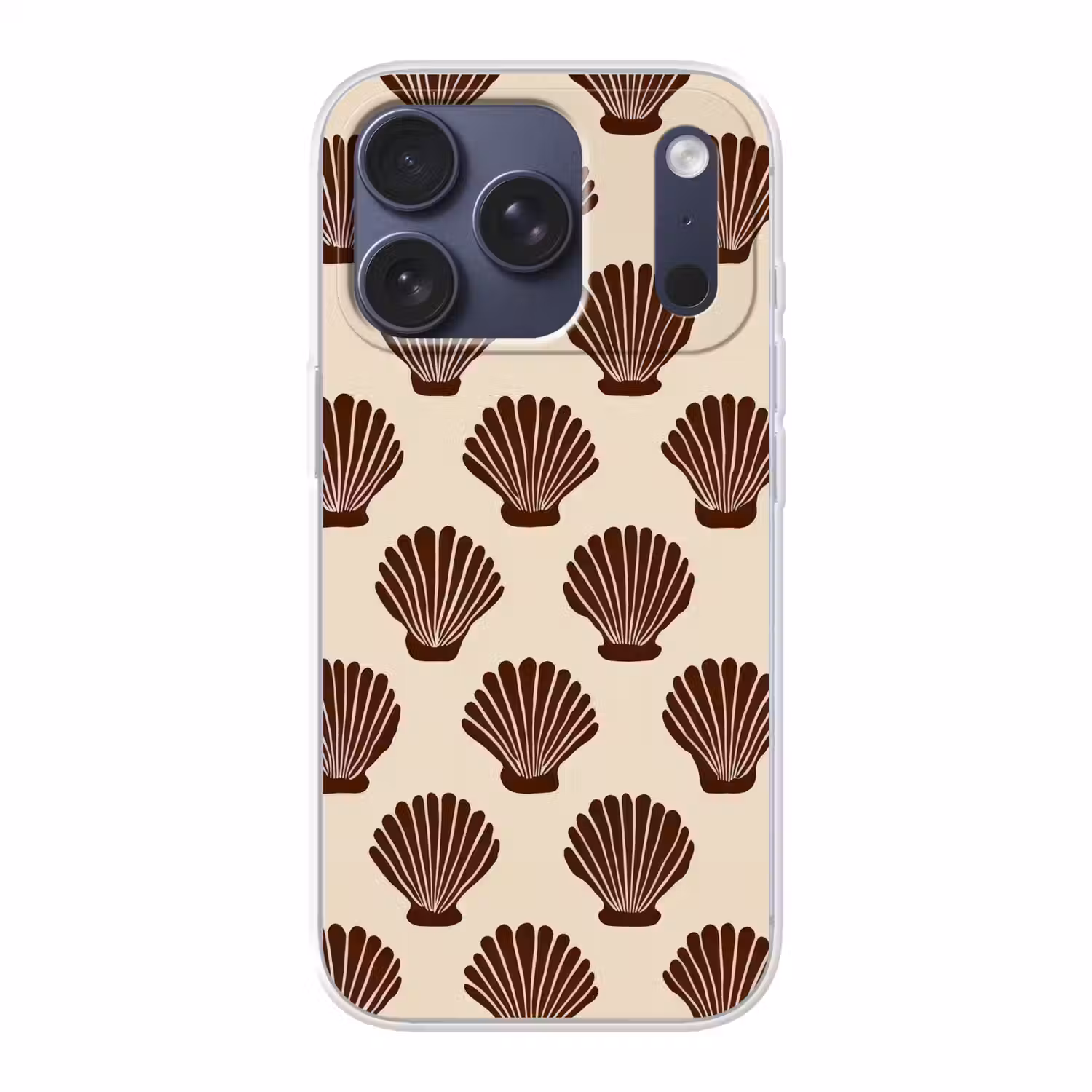 Schelpen - Bruin - Patroon Telefoonhoesje iPhone 17 Pro klein -3d