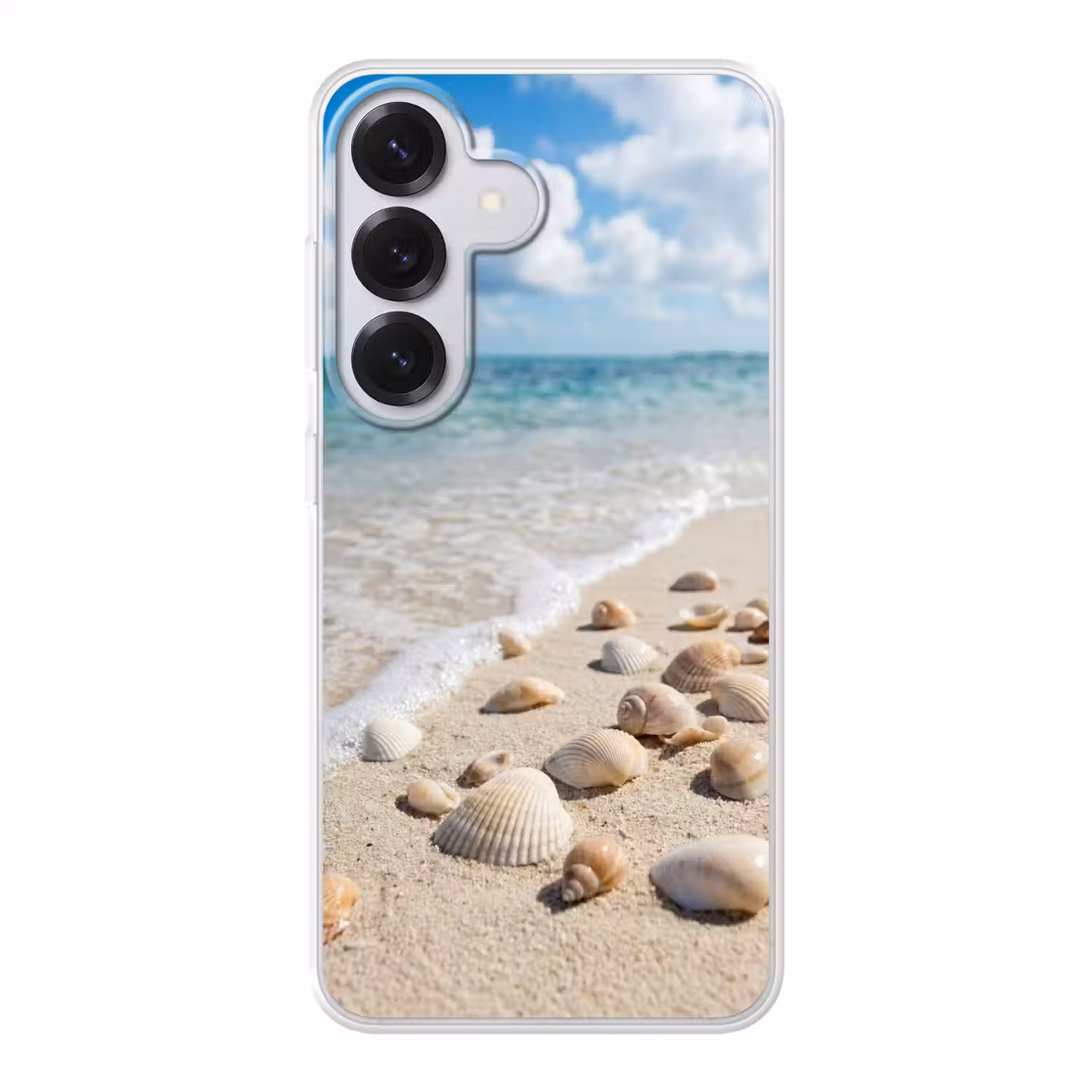Schelpen - Strand - Natuur - Beige Telefoonhoesje Samsung Galaxy S26 klein -3d