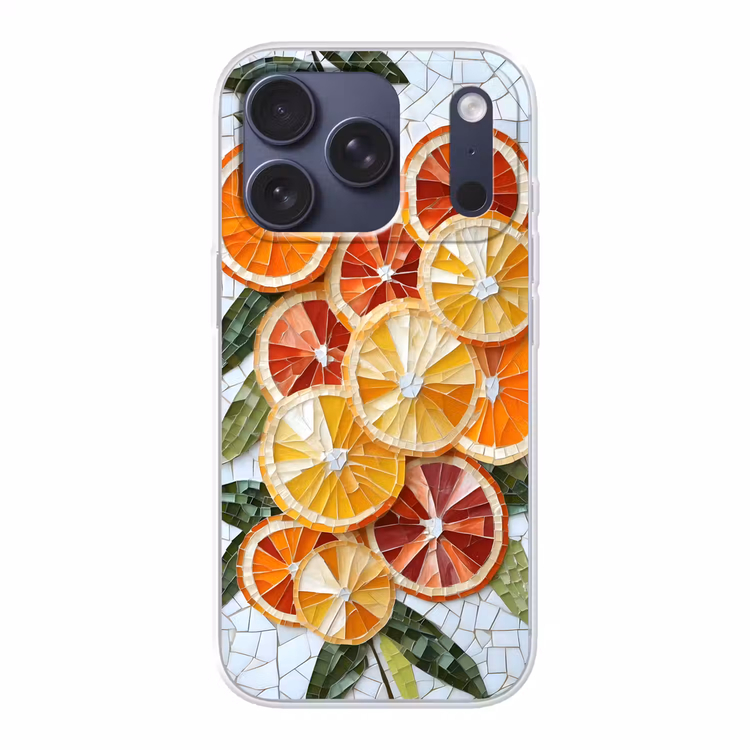 Schijfjes - Fruit - Oranje - Mozaïek Telefoonhoesje iPhone 17 Pro klein -3d