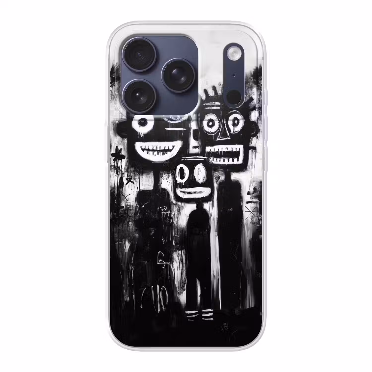 Schilderij - Figuren - Zwart - Abstract Telefoonhoesje iPhone 17 Pro klein -3d