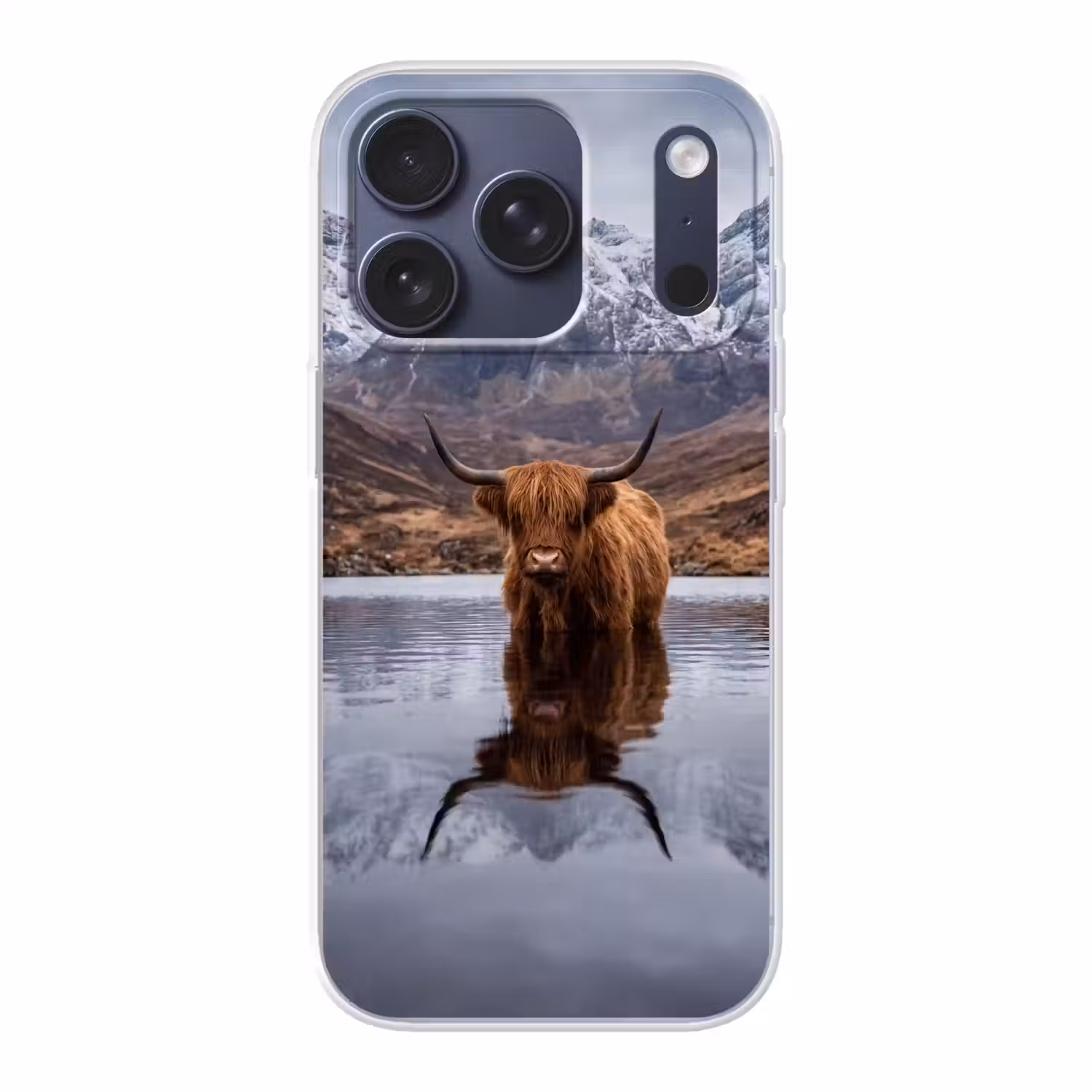 Schotse hooglander - Bruin - Water Telefoonhoesje iPhone 17 Pro klein -3d