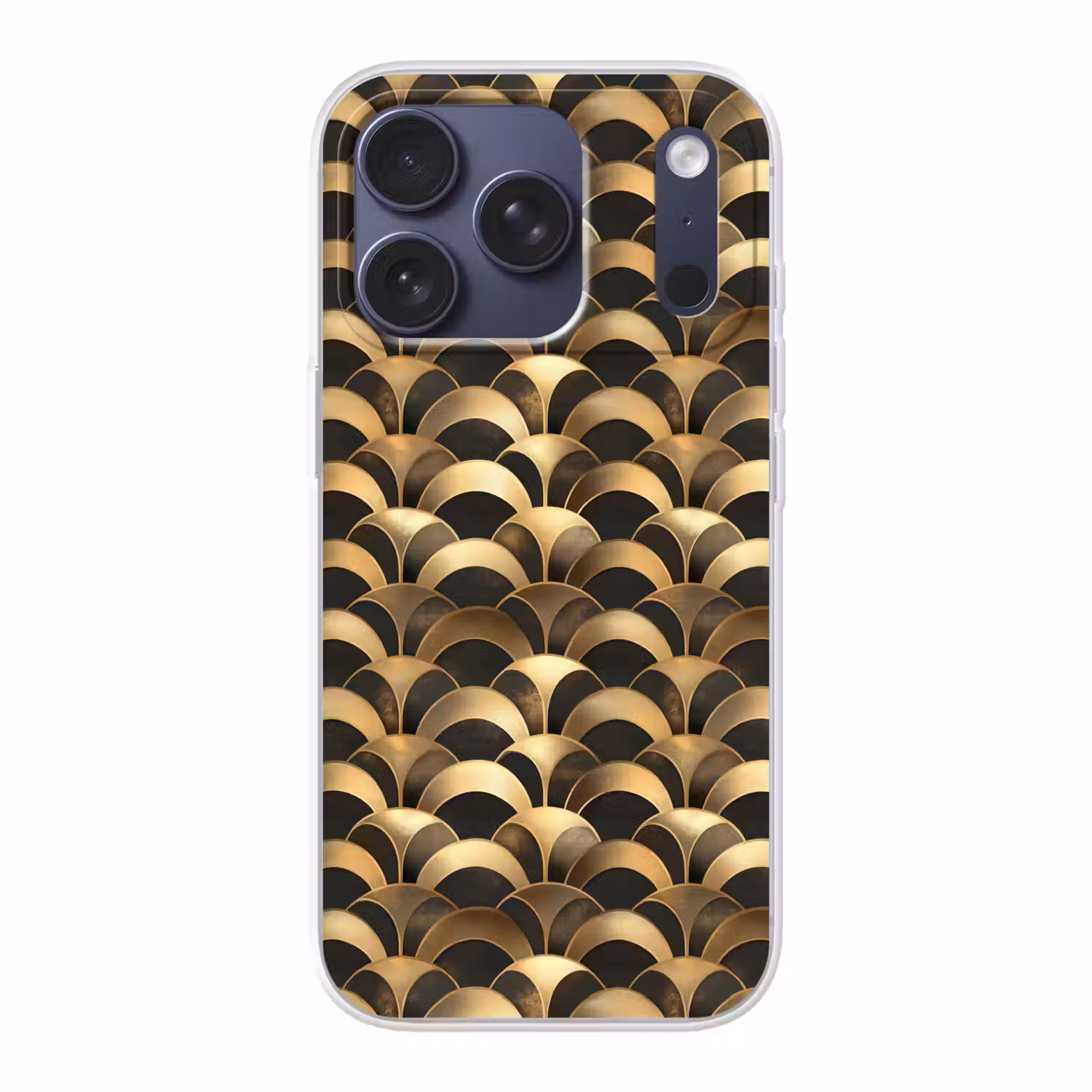 Schubben - Structuur - Goud Telefoonhoesje iPhone 17 Pro klein 878 -3d